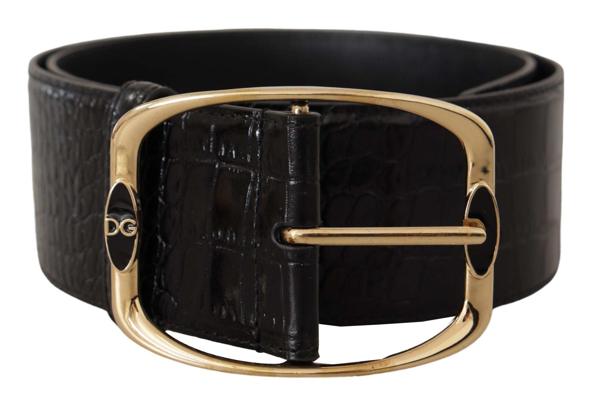 Dolce & Gabbana Eleganter schwarzer Ledergürtel mit Logo