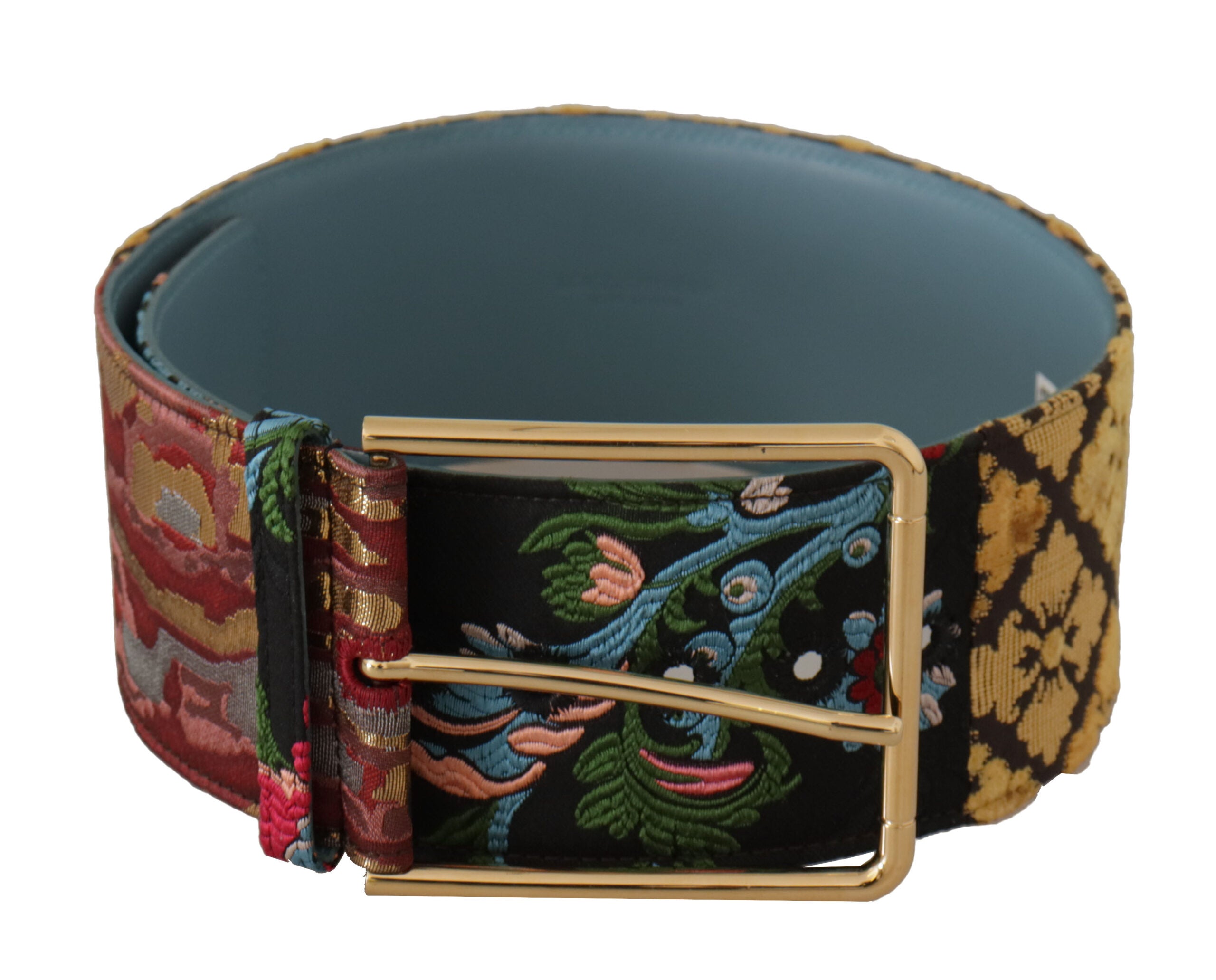 Dolce & Gabbana Mehrfarbiger Statement-Gürtel aus Canvas und Leder