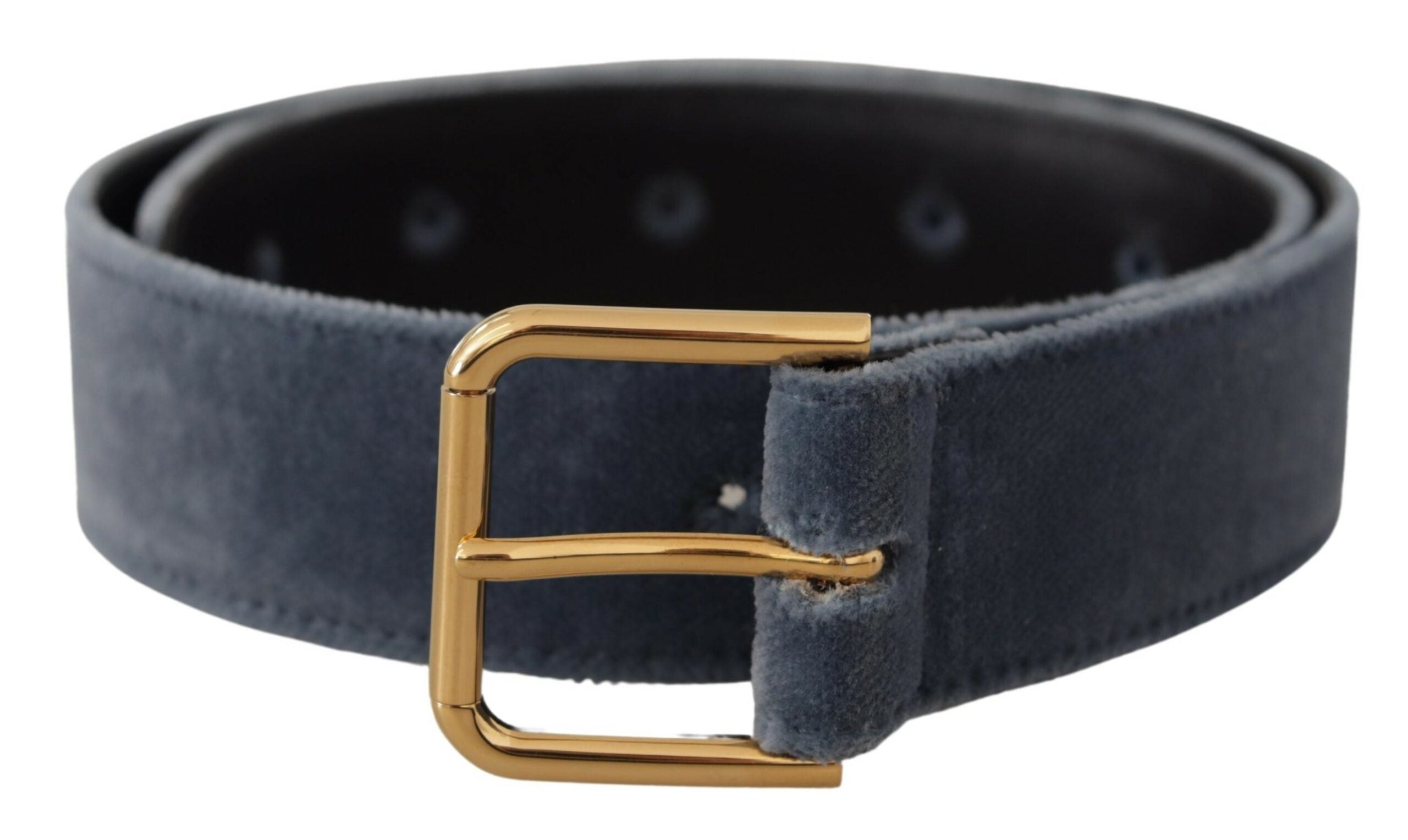Dolce & Gabbana Eleganter Designer-Gürtel aus marineblauem Samt