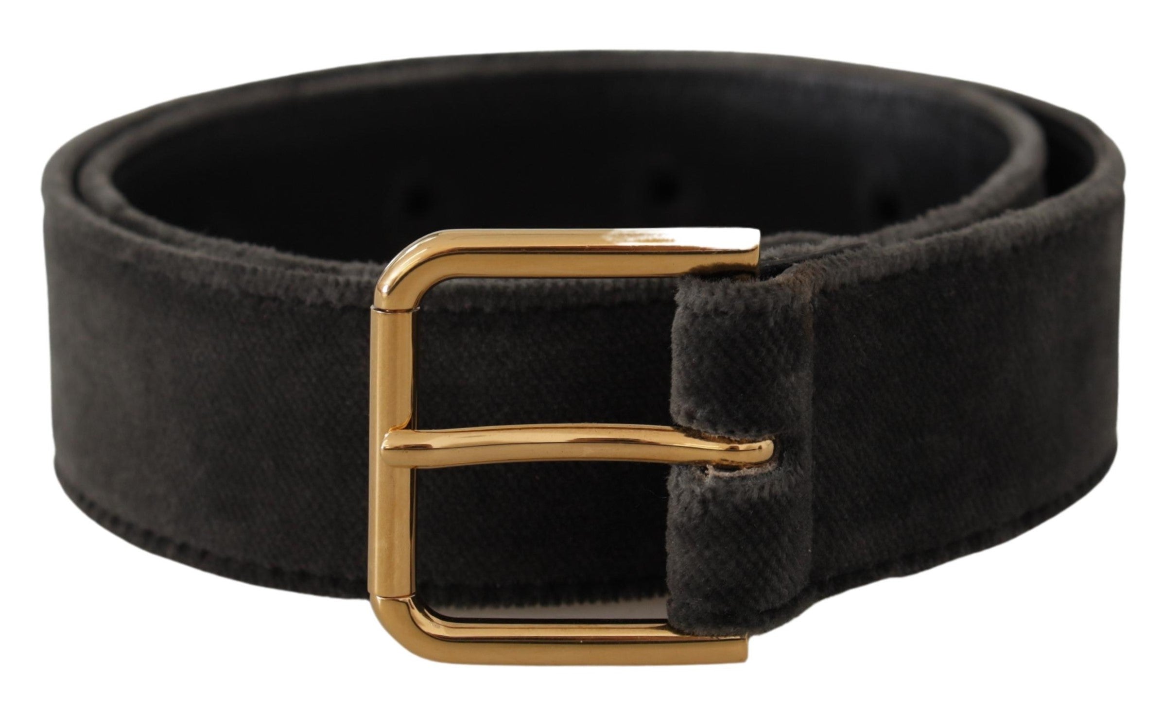 Dolce & Gabbana Eleganter Samtgürtel mit gravierter Schnalle