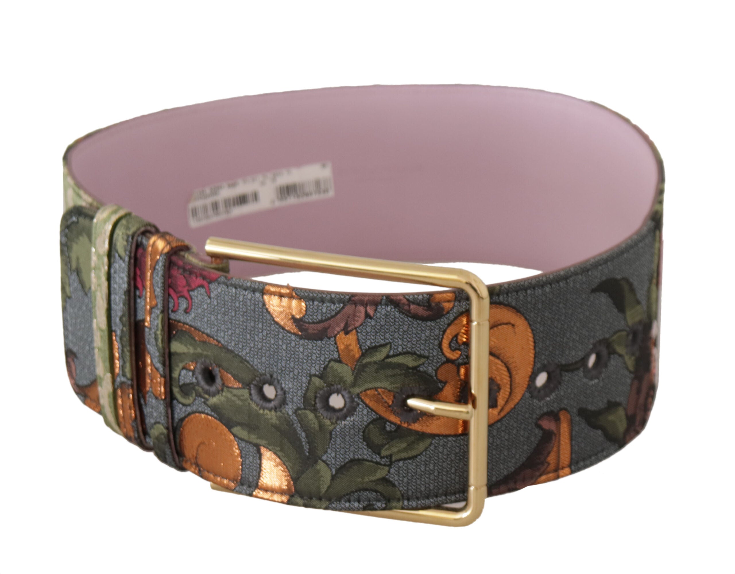Dolce & Gabbana Eleganter mehrfarbiger Canvas-Ledergürtel