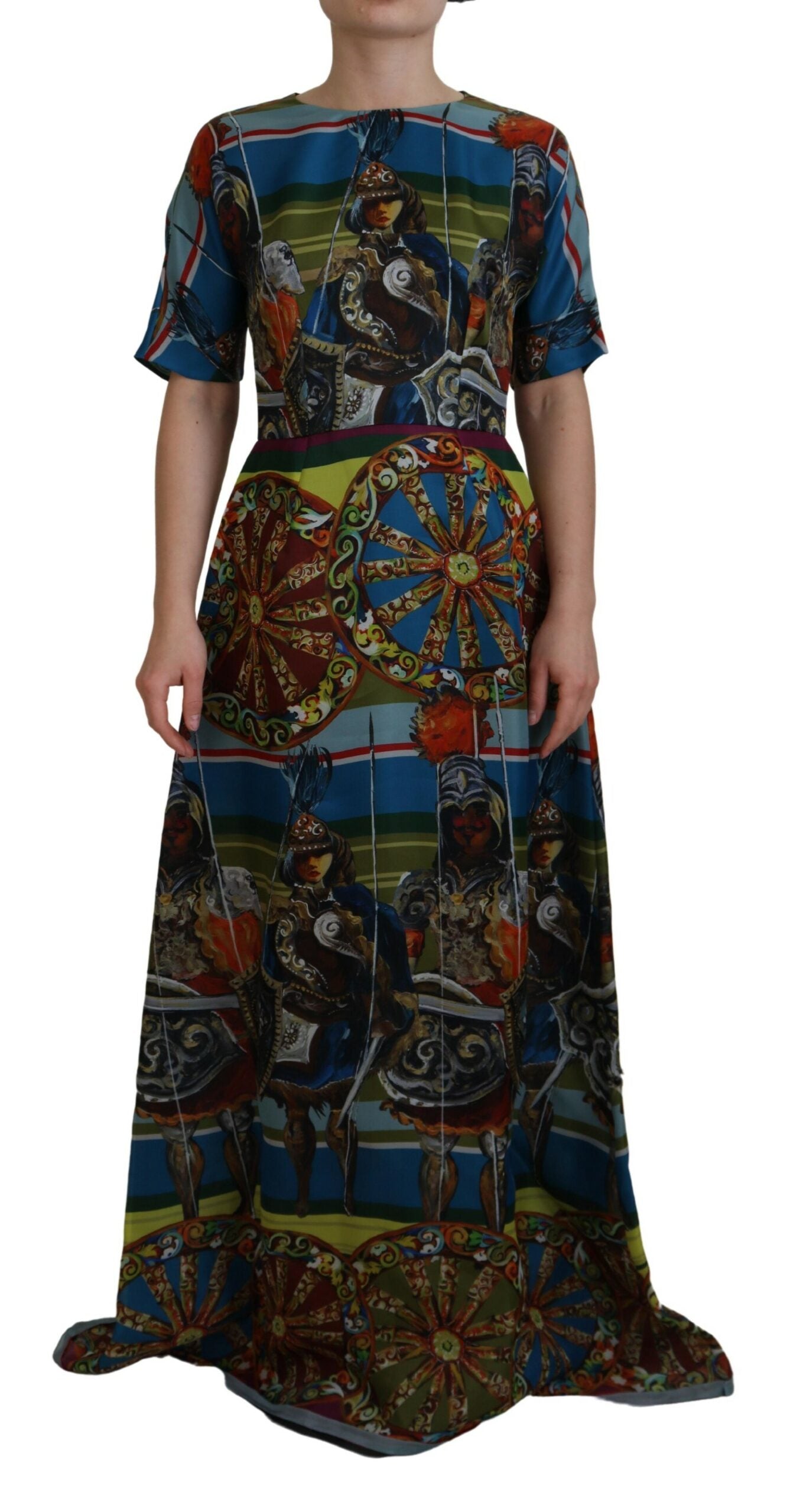 Dolce & Gabbana Sicilian Elegance Langes Seidenkleid