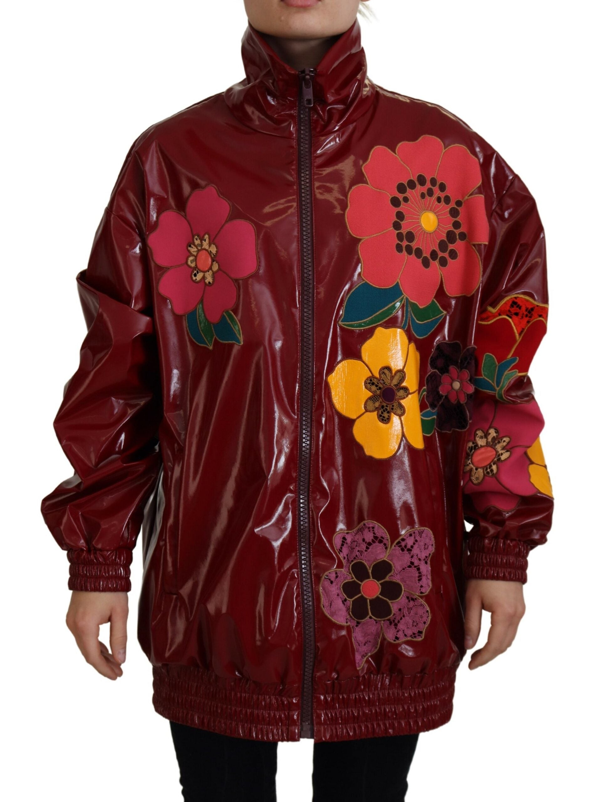 Dolce & Gabbana – Kastanienbraune Luxusjacke mit Blumenmuster