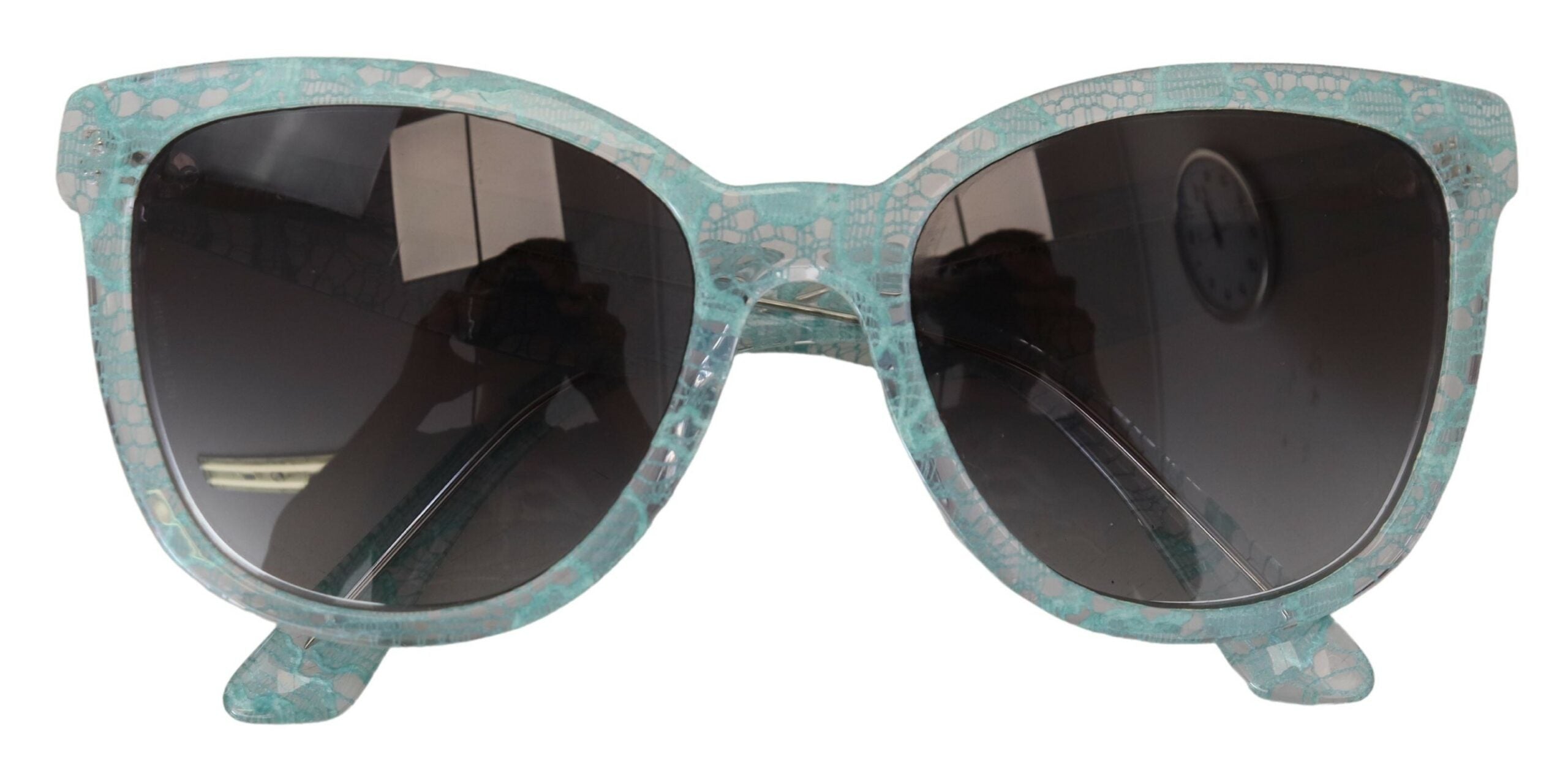 Dolce & Gabbana Blaue DG4190 Schmetterlingssonnenbrille aus Acetat mit Spitze und Kristallen