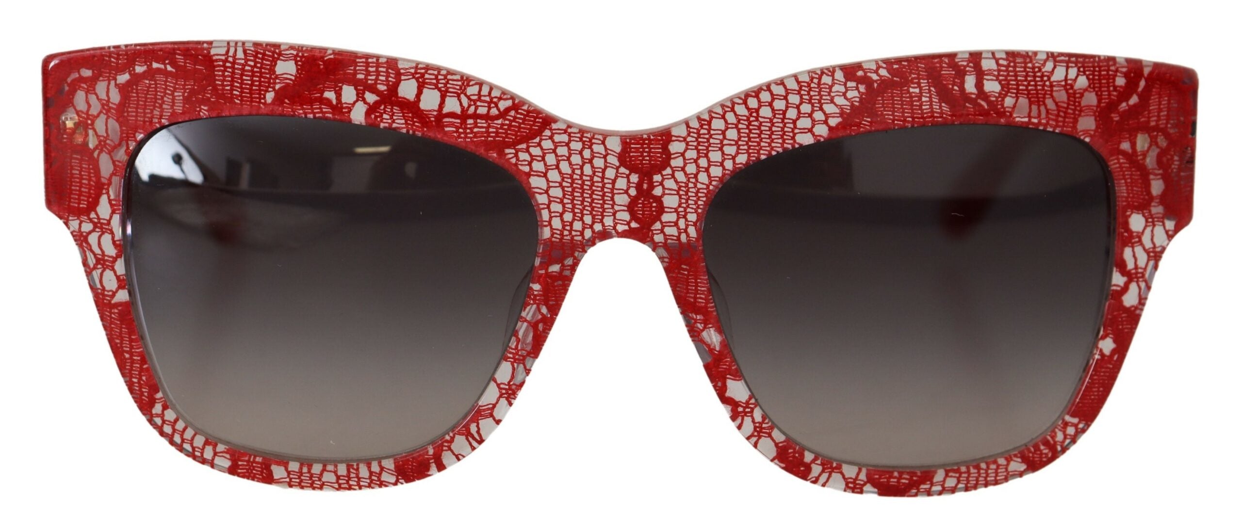 Dolce & Gabbana Elegante Sonnenbrille mit rotem Spitzendetail