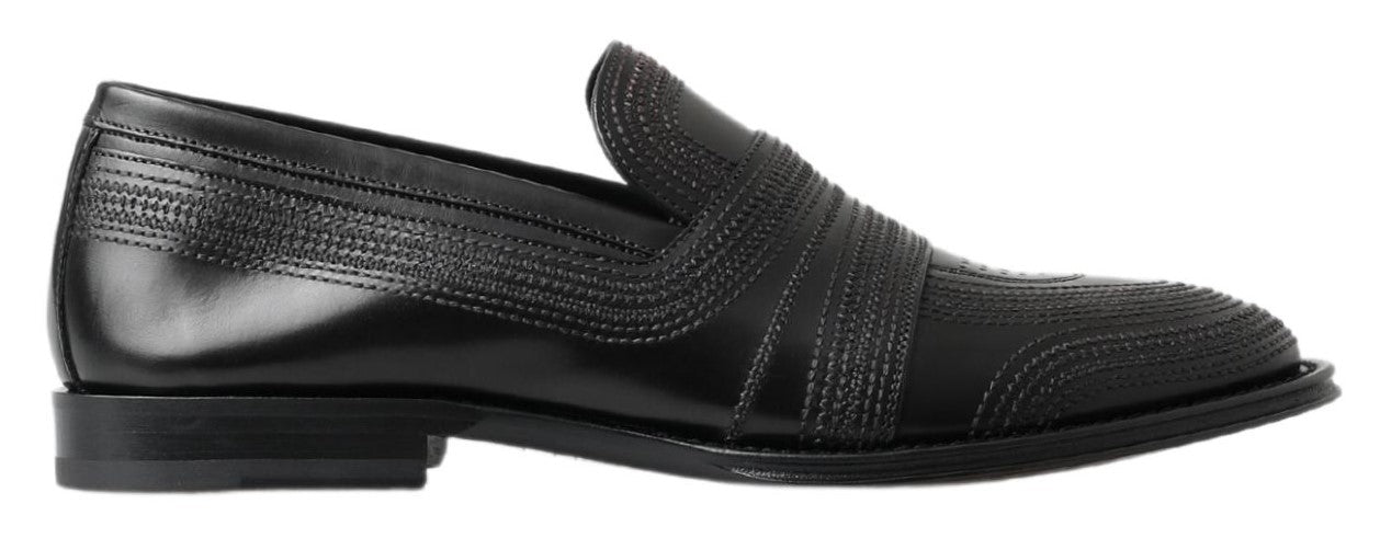 Dolce & Gabbana Elegante Slipper-Loafer aus schwarzem Leder