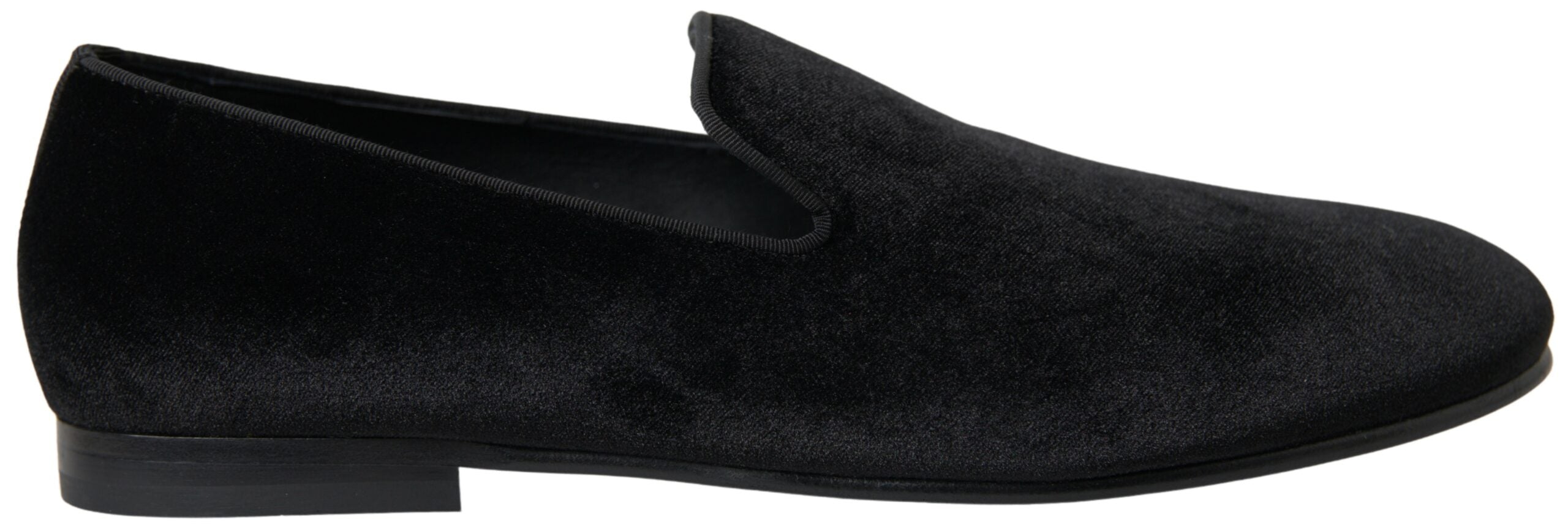 Dolce & Gabbana Elegante schwarze Samt-Loafer für Herren