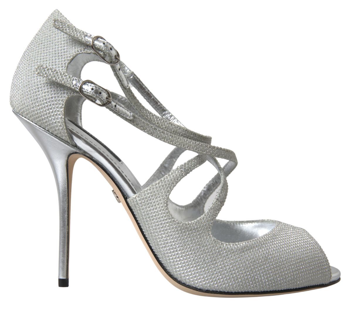 Dolce & Gabbana Elegante schimmernde silberne High Heels