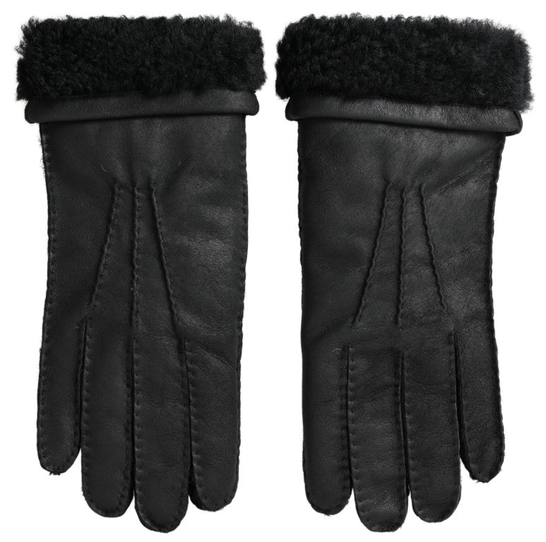 Dolce & Gabbana Elegante schwarze Winterhandschuhe aus Leder