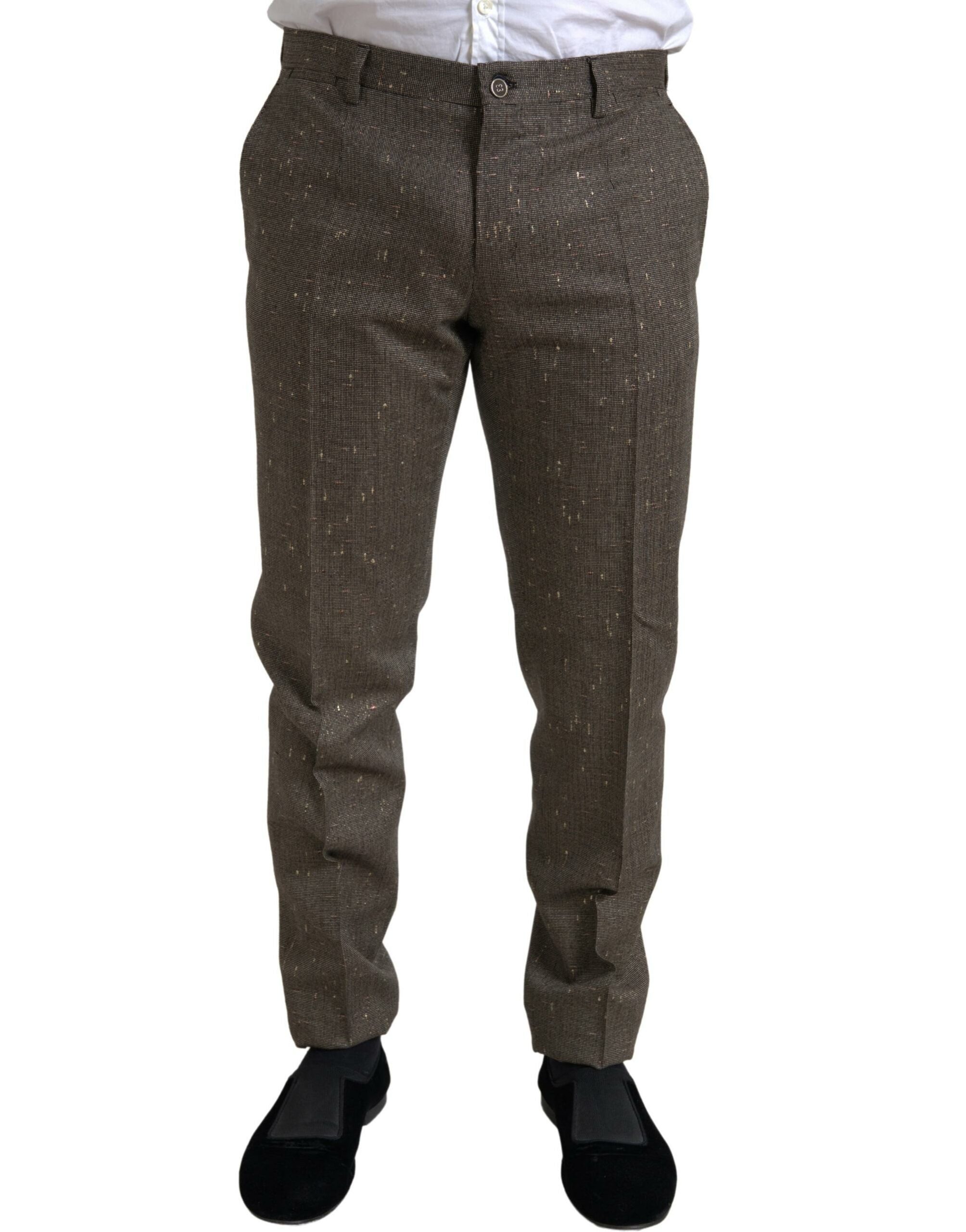 Dolce & Gabbana – Enge Hose aus brauner Wolle für Herren