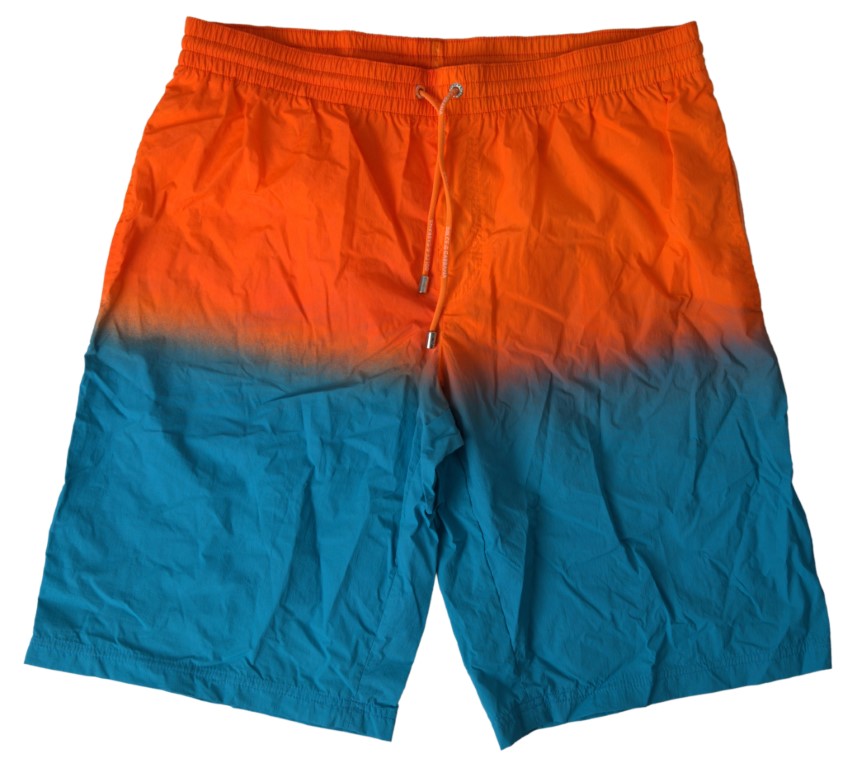 Dolce & Gabbana Orange Blau Gradient Beachwear Bademode Shorts