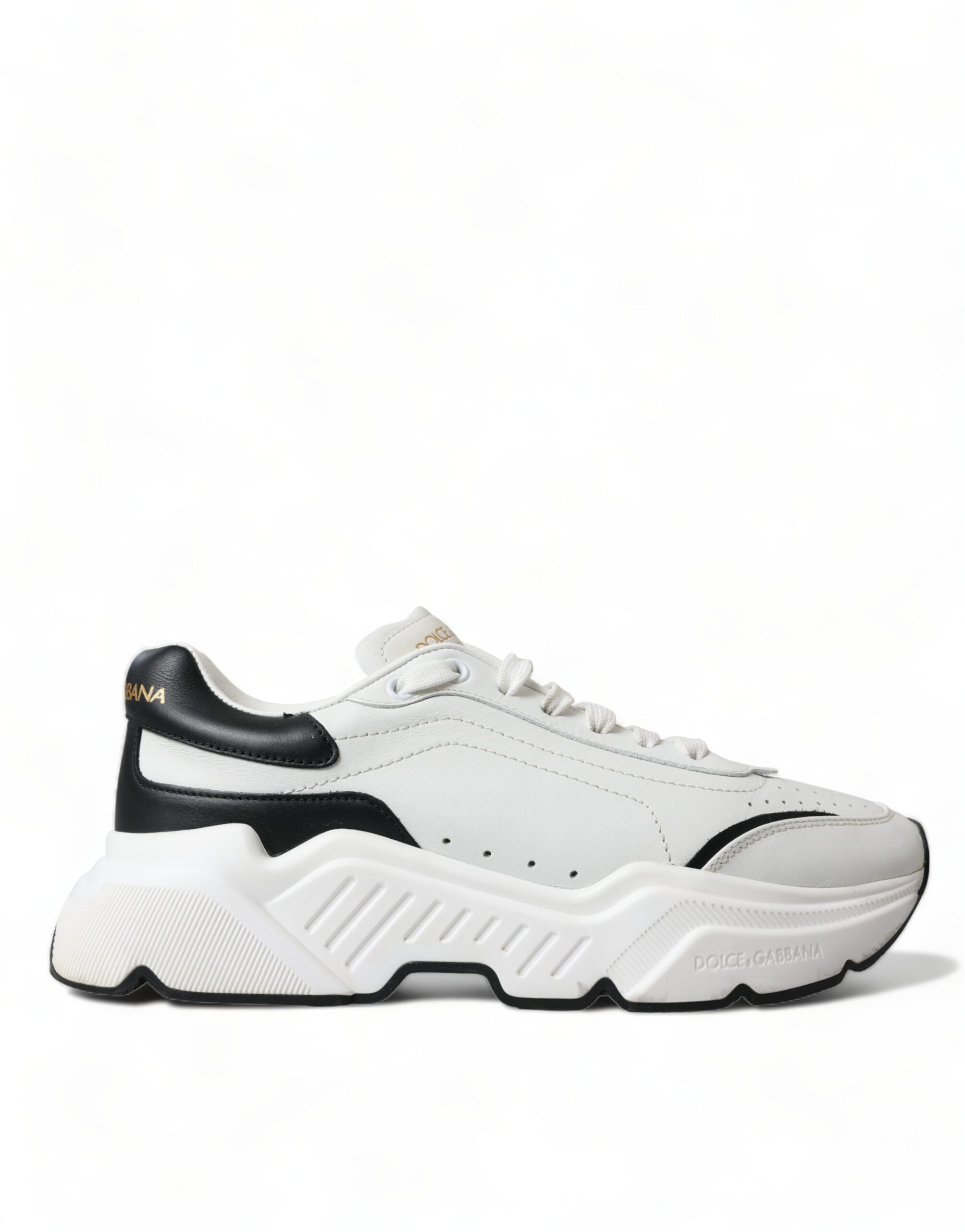 Dolce & Gabbana Schicke Daymaster-Sneakers aus schwarz-weißem Leder