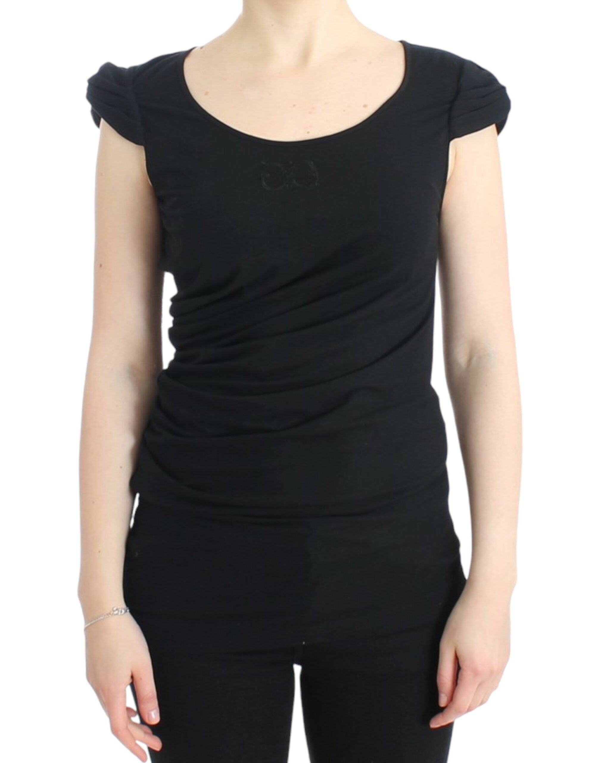 Cavalli – Elegantes schwarzes Top mit Flügelärmeln