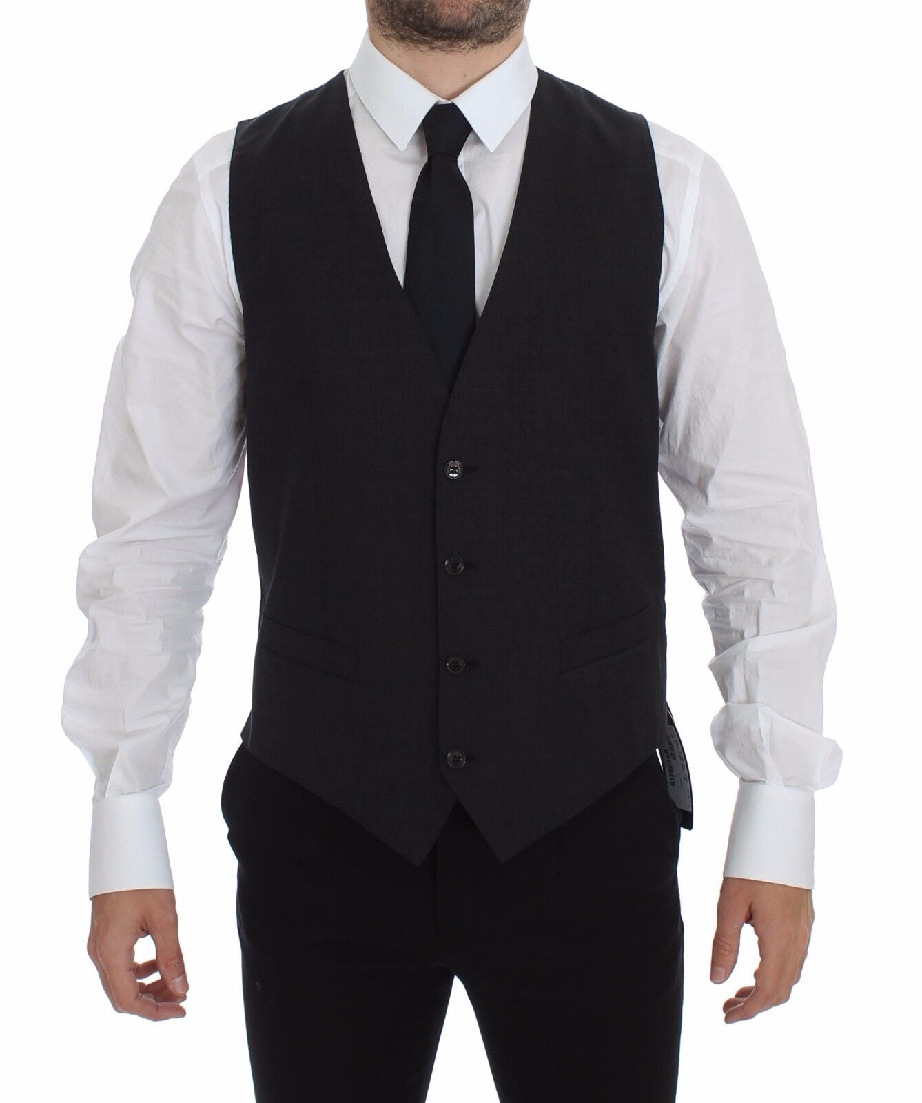 Dolce & Gabbana – Elegante Weste aus grauer Wolle