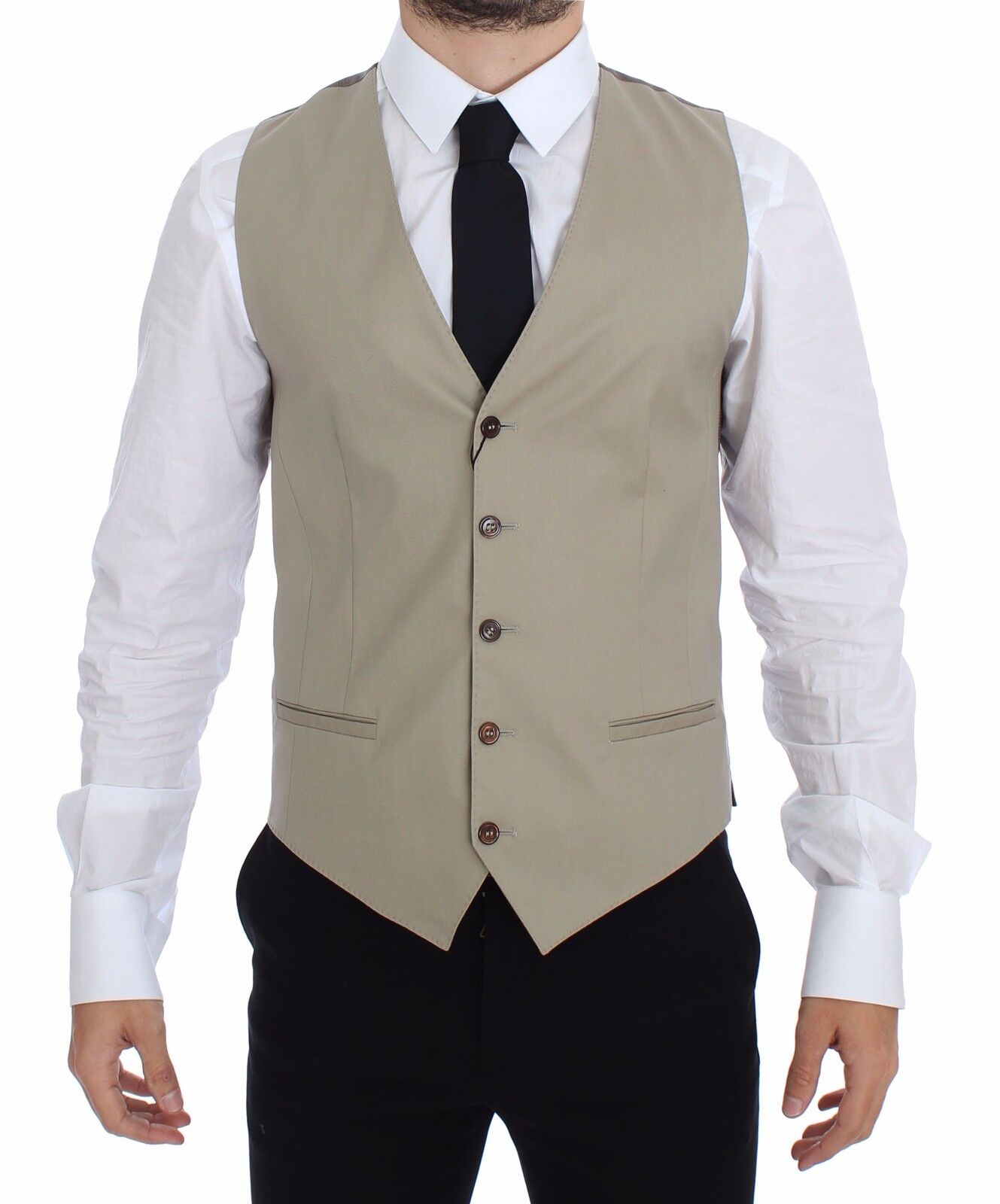 Dolce & Gabbana Elegante beige Baumwollweste