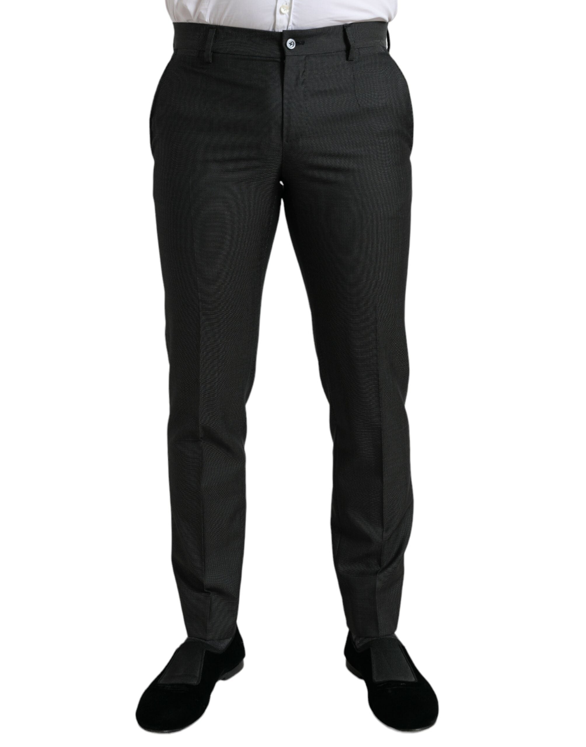 Dolce & Gabbana Elegante dunkelgraue Skinny-Anzughose