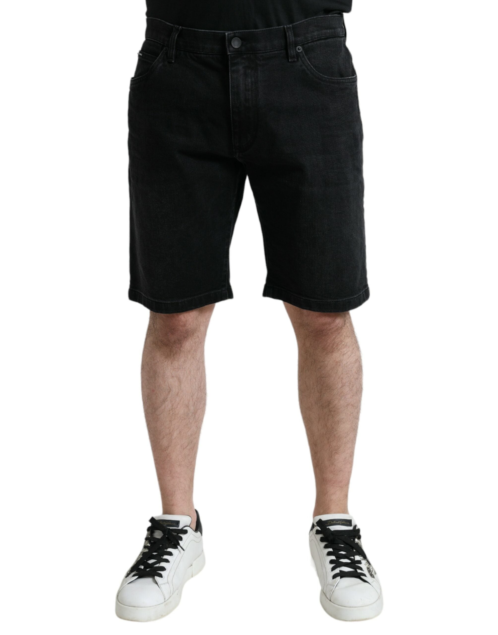 Dolce & Gabbana Schicke schwarze Bermuda-Jeansshorts