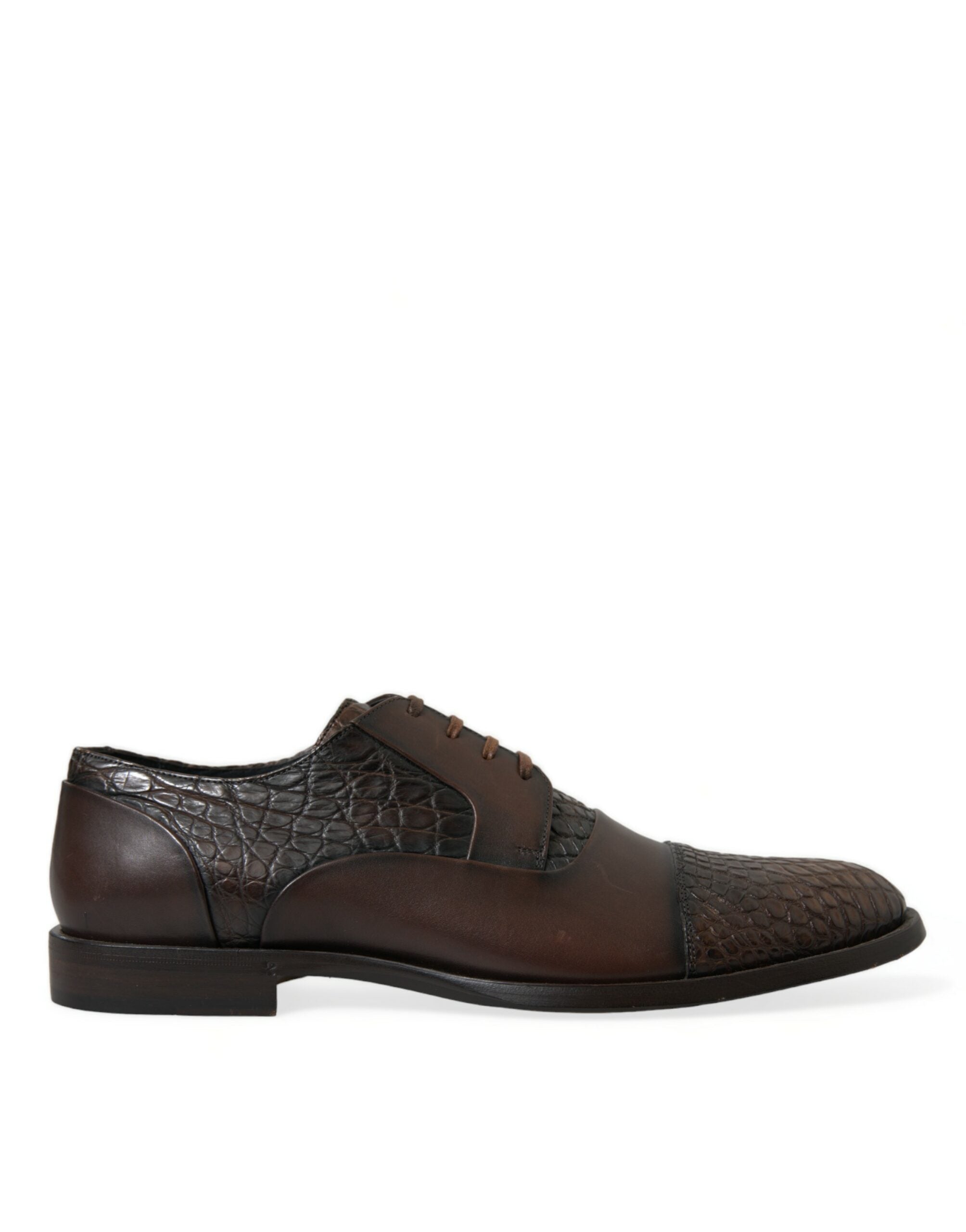 Dolce & Gabbana – Oxford-Schnürschuhe aus exotischem Leder in Braun