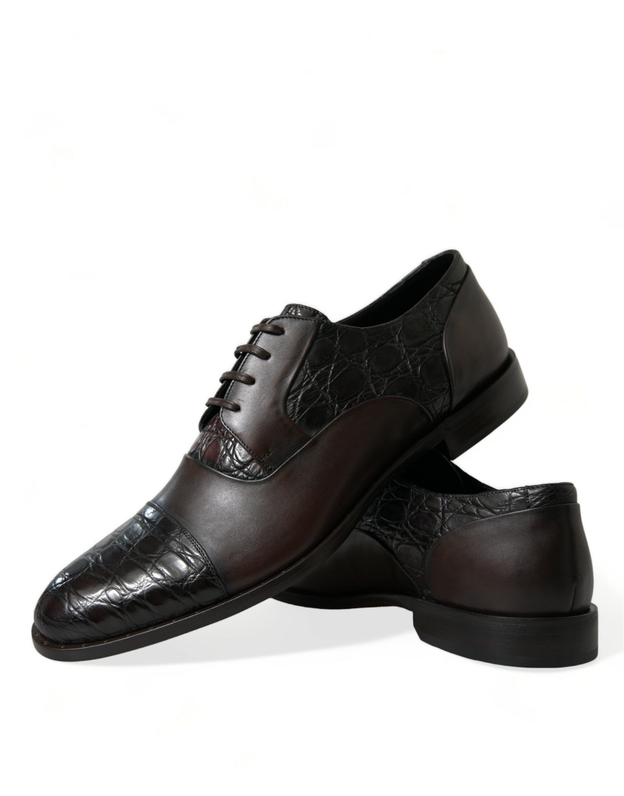 Dolce & Gabbana – Formelle Herrenschuhe aus exotischem Leder in Braun