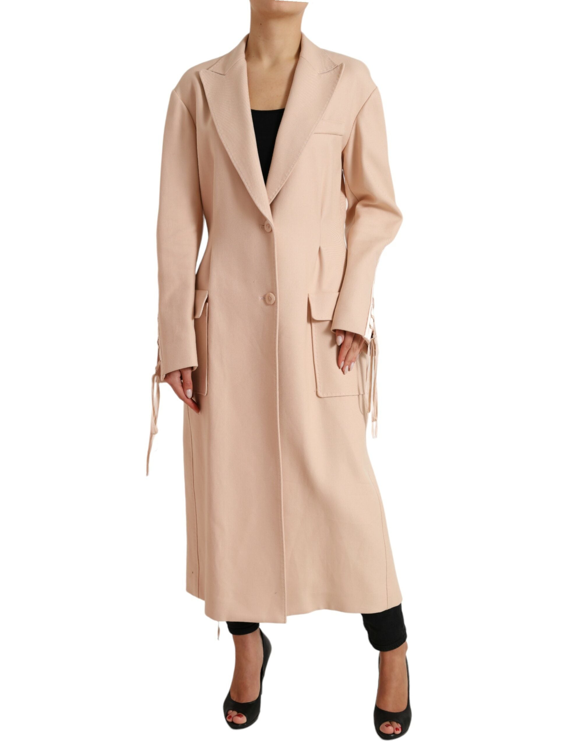 Dolce & Gabbana Eleganter beigefarbener einreihiger Trenchcoat