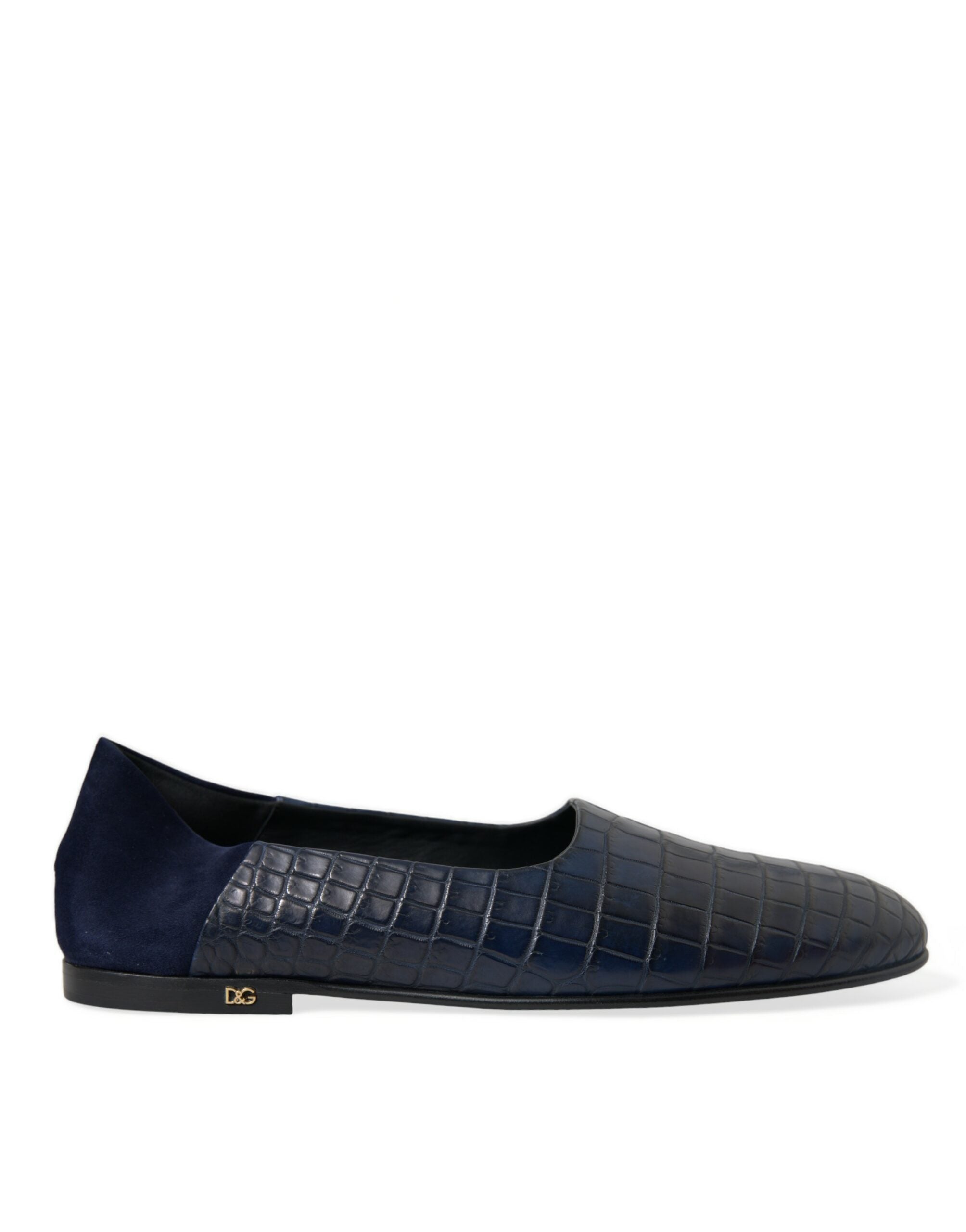 Dolce & Gabbana Elegante Loafer aus blauem Krokodilleder