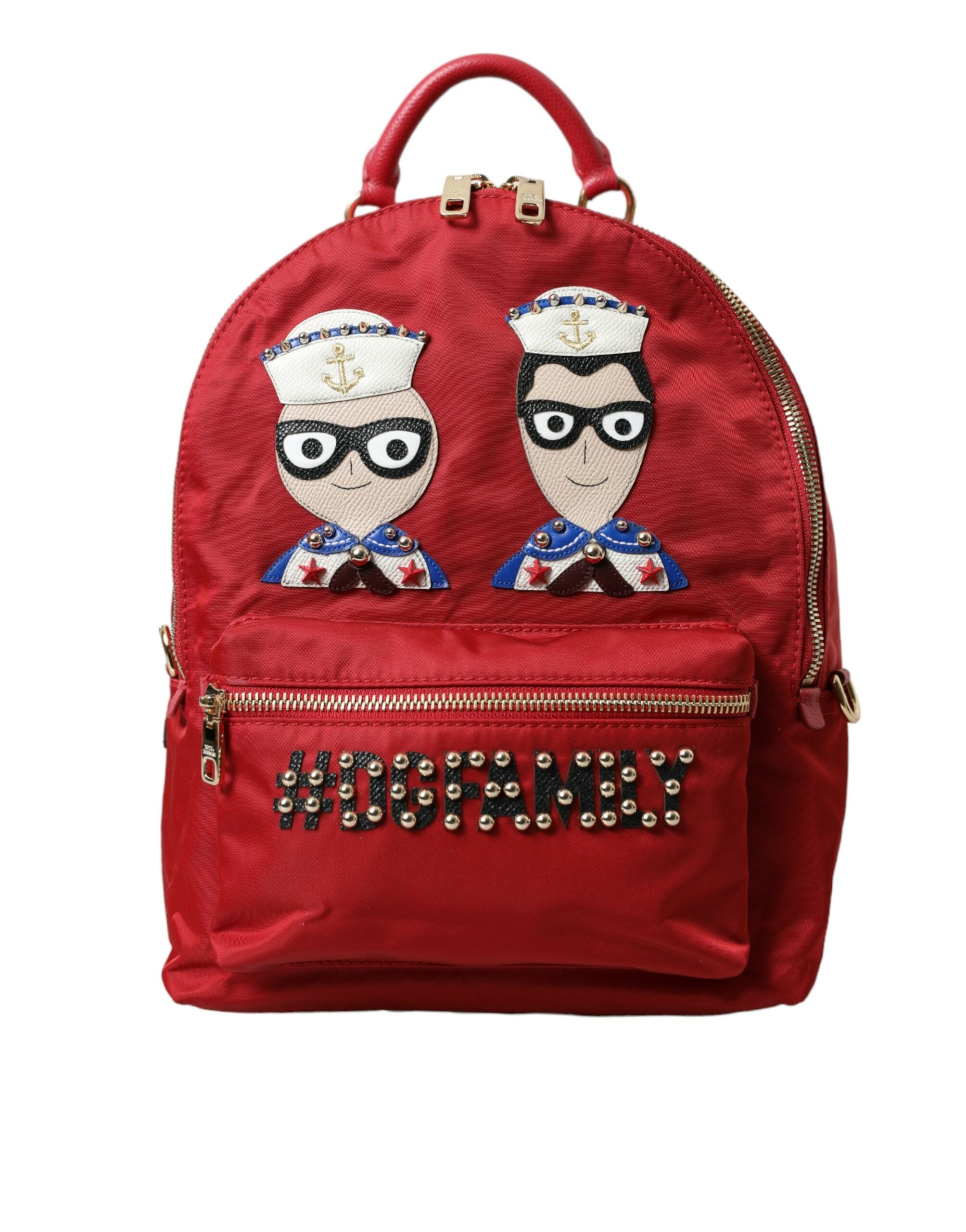 Dolce & Gabbana – Verzierter roter Rucksack mit goldenen Details