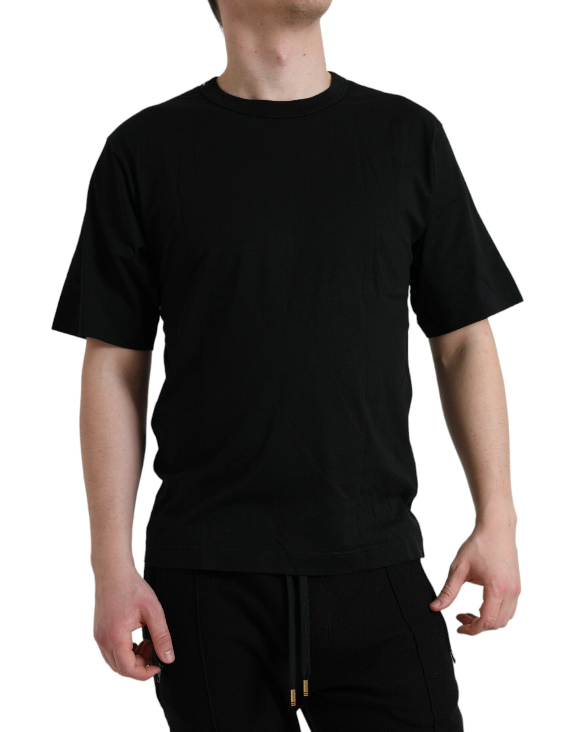 Dolce & Gabbana Elegantes Baumwoll-T-Shirt mit geprägtem Logo