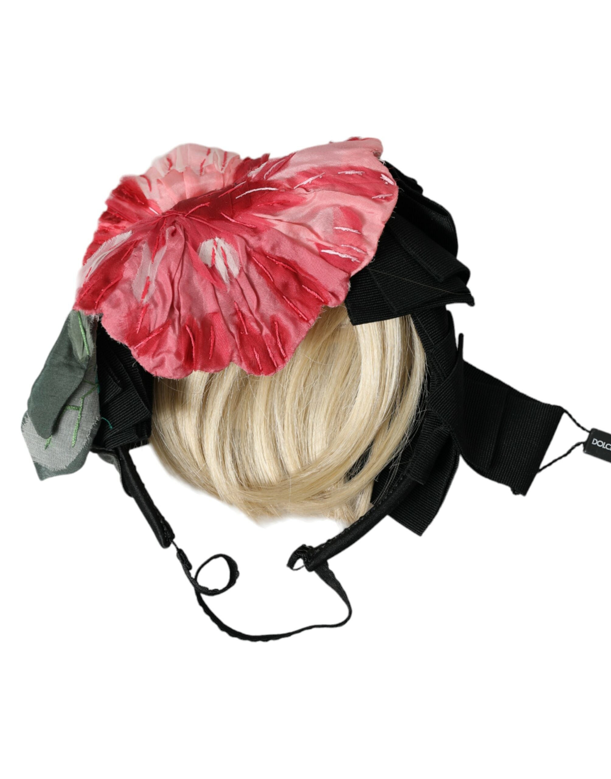 Dolce & Gabbana Schwarze Viskose Weißes Haar Parrucchiera Stirnband Diadem