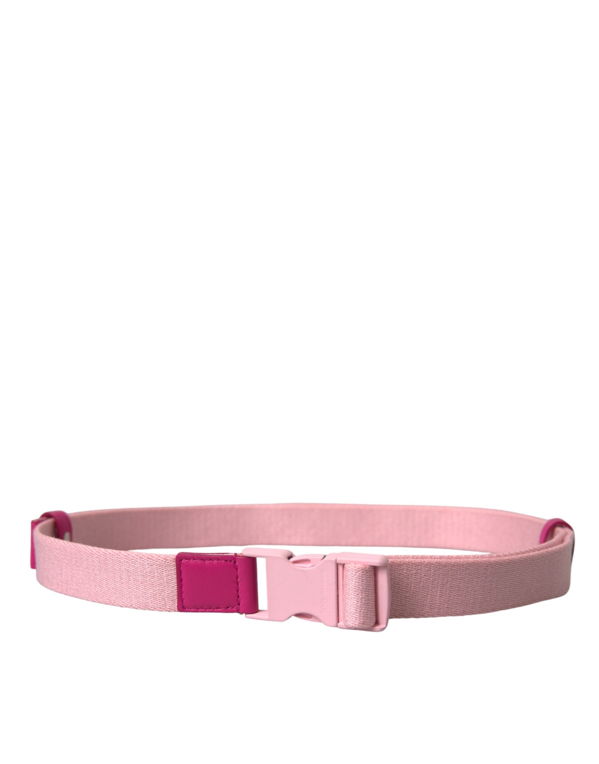 Dolce & Gabbana Rosa Canvas Stretch Kunststoffschnalle Damengürtel