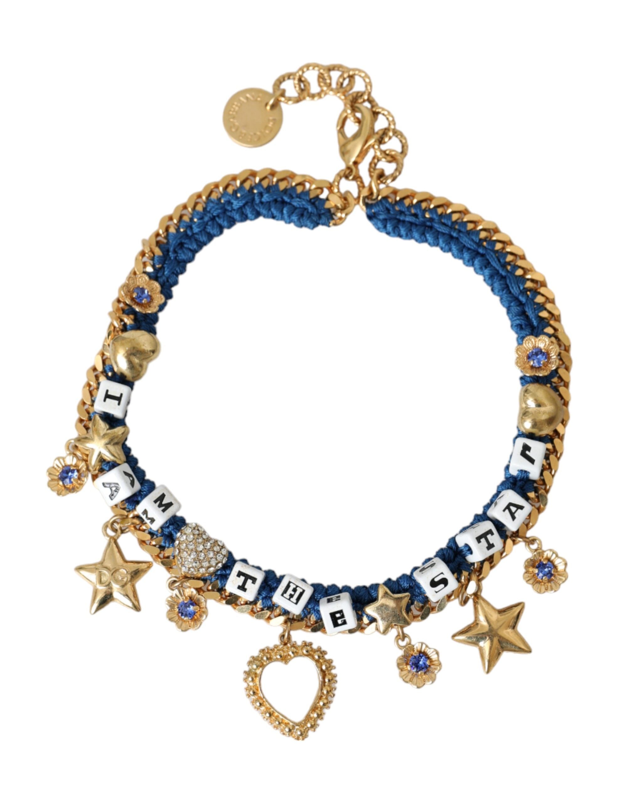 Dolce & Gabbana – Goldfarbenes Messingkettenarmband „Iam The Star“