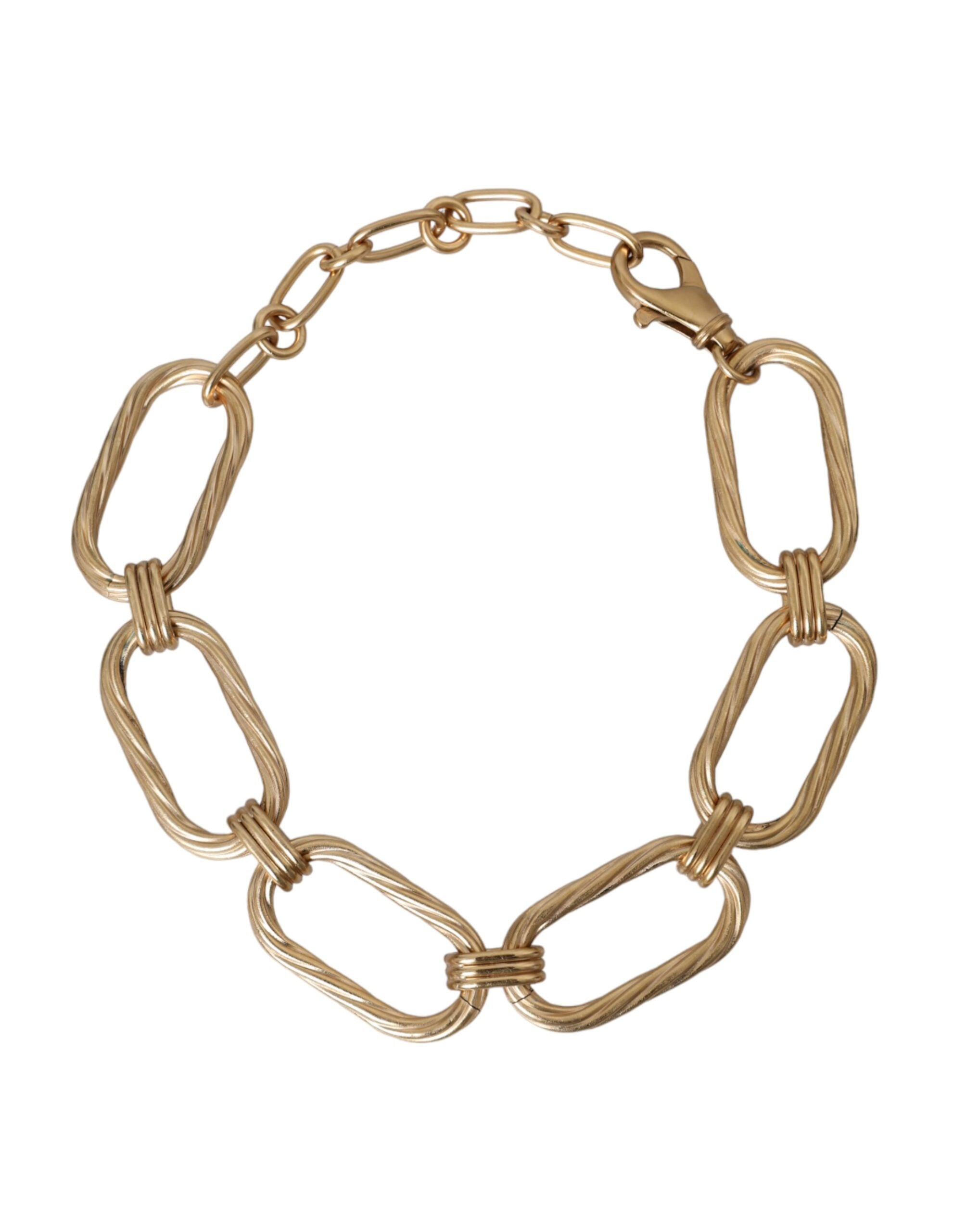Dolce & Gabbana – Halskette mit großer Gliederkette aus goldfarbenem Messing