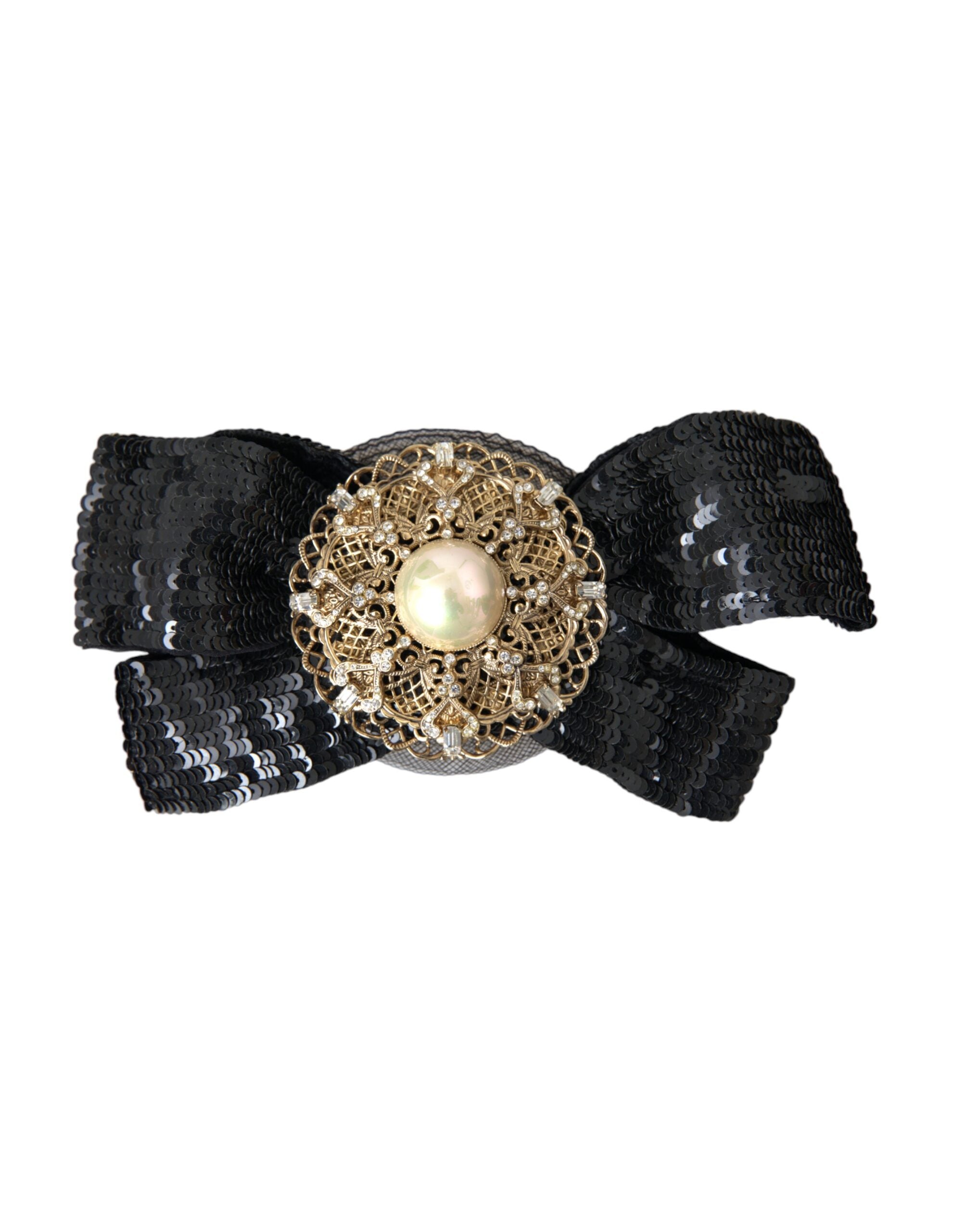 Dolce & Gabbana – Handgemachte Haarnadel mit schwarzer Paillettenperle