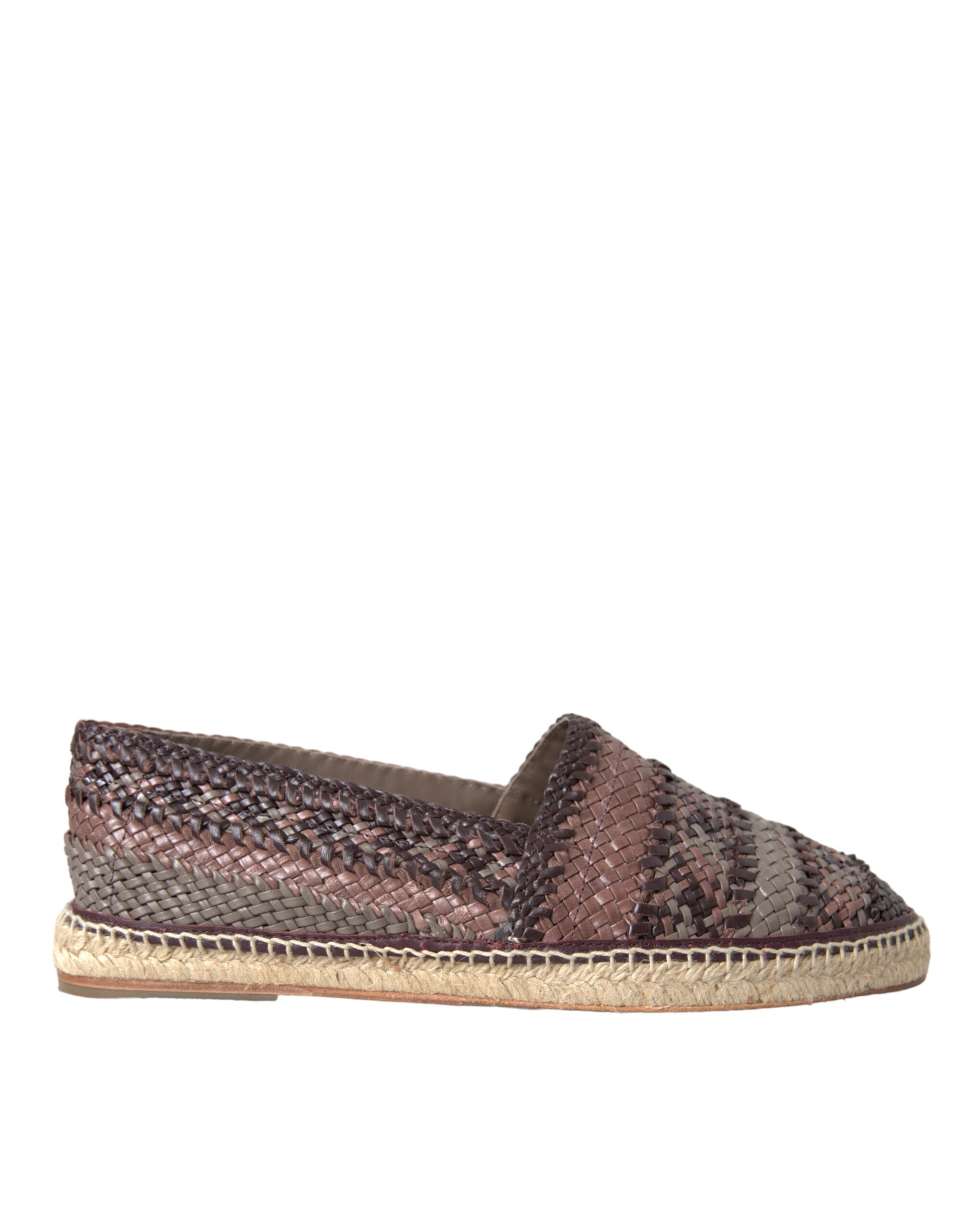 Dolce & Gabbana – Espadrilles aus braunem Büffelleder