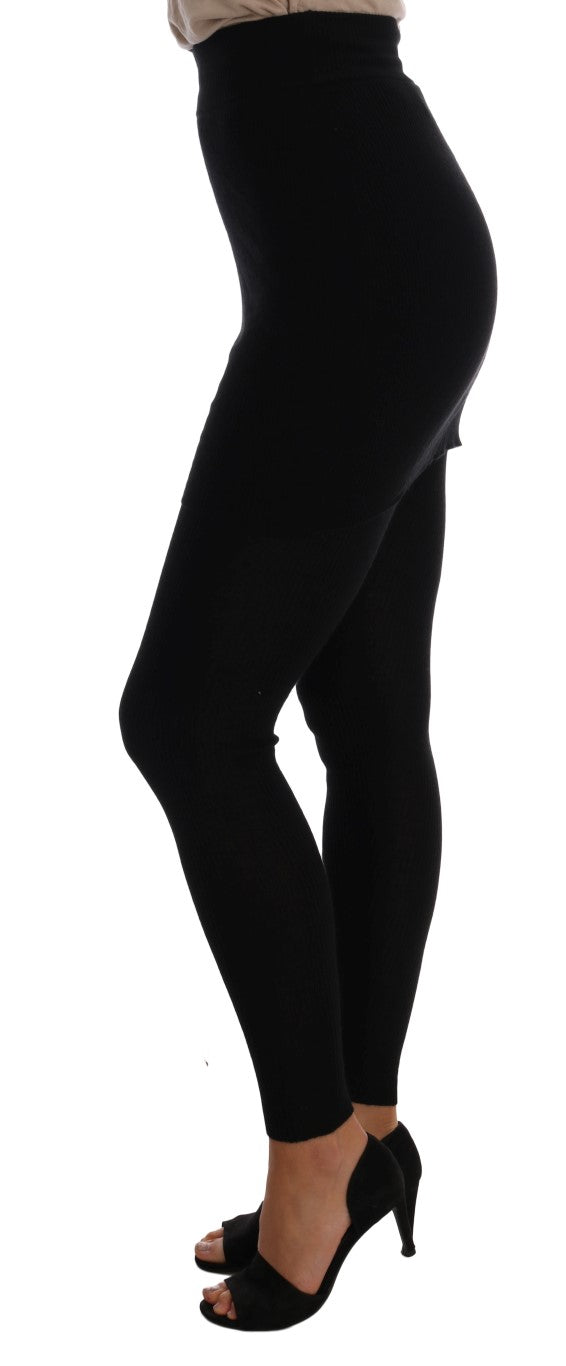 Dolce & Gabbana Elegante schwarze Stretchhose aus Kaschmirseide