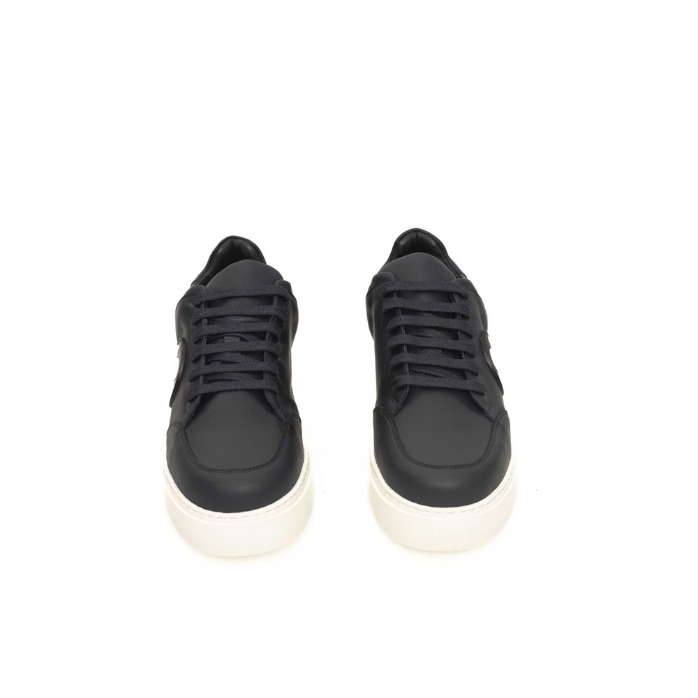 Cerruti 1881 Blue Leather Sneakers Men, Blue