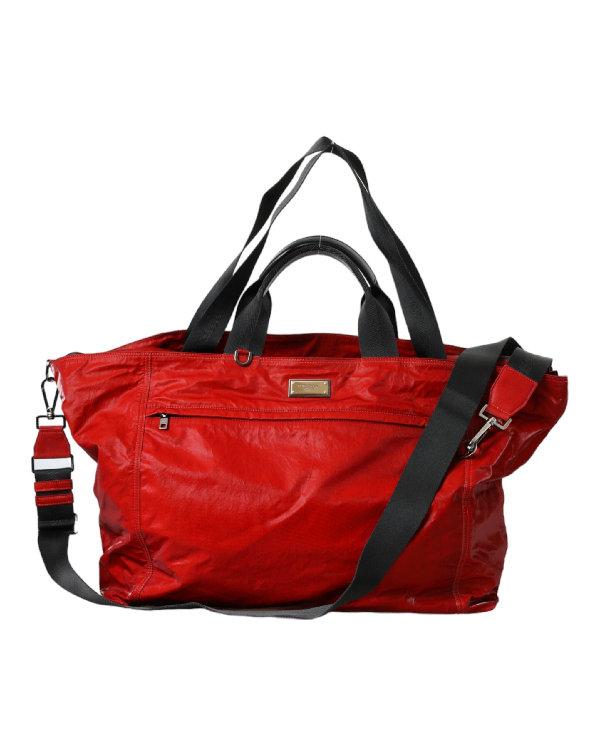 Dolce & Gabbana – Rote Reisetasche aus Nylon-Kalbsleder