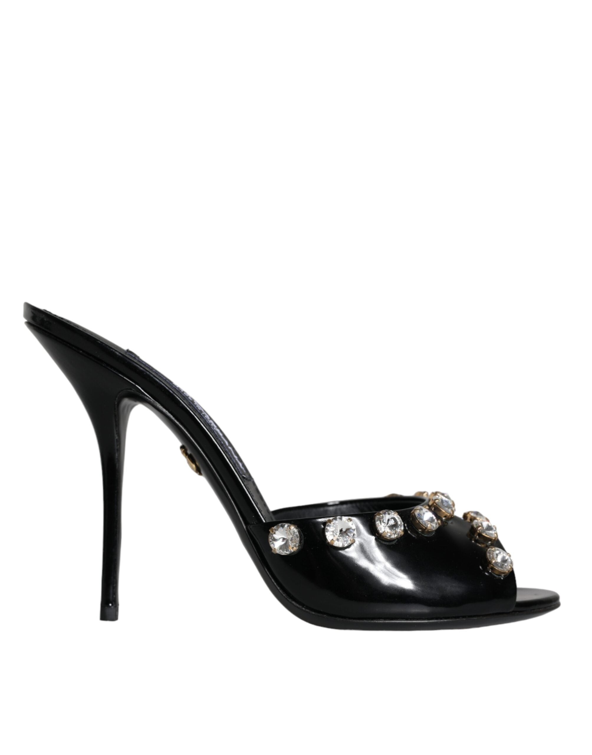Dolce & Gabbana Schwarze Kristall Heels Keira Sandalen Schuhe