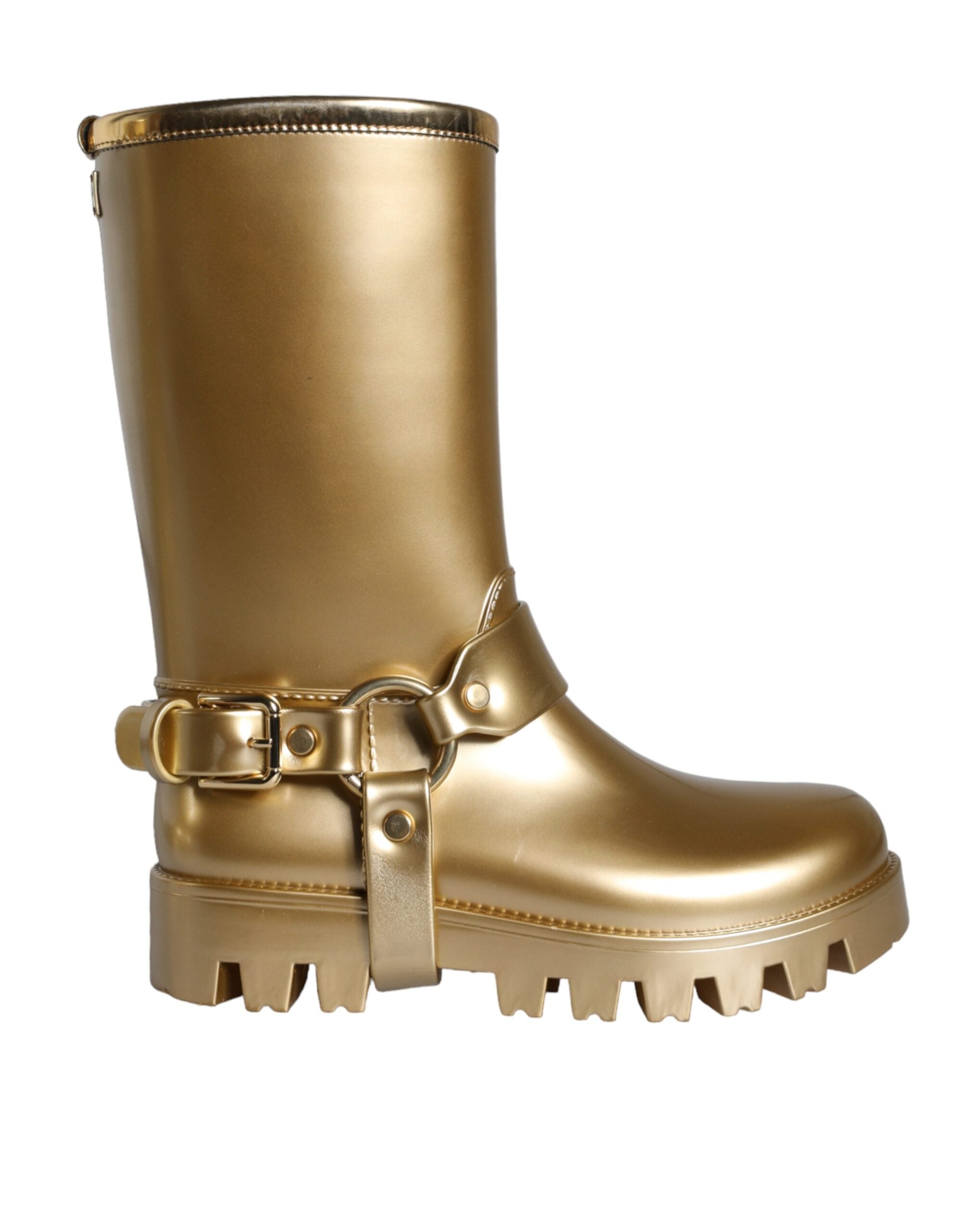 Dolce & Gabbana Gummistiefel aus PVC in Metallic-Gold