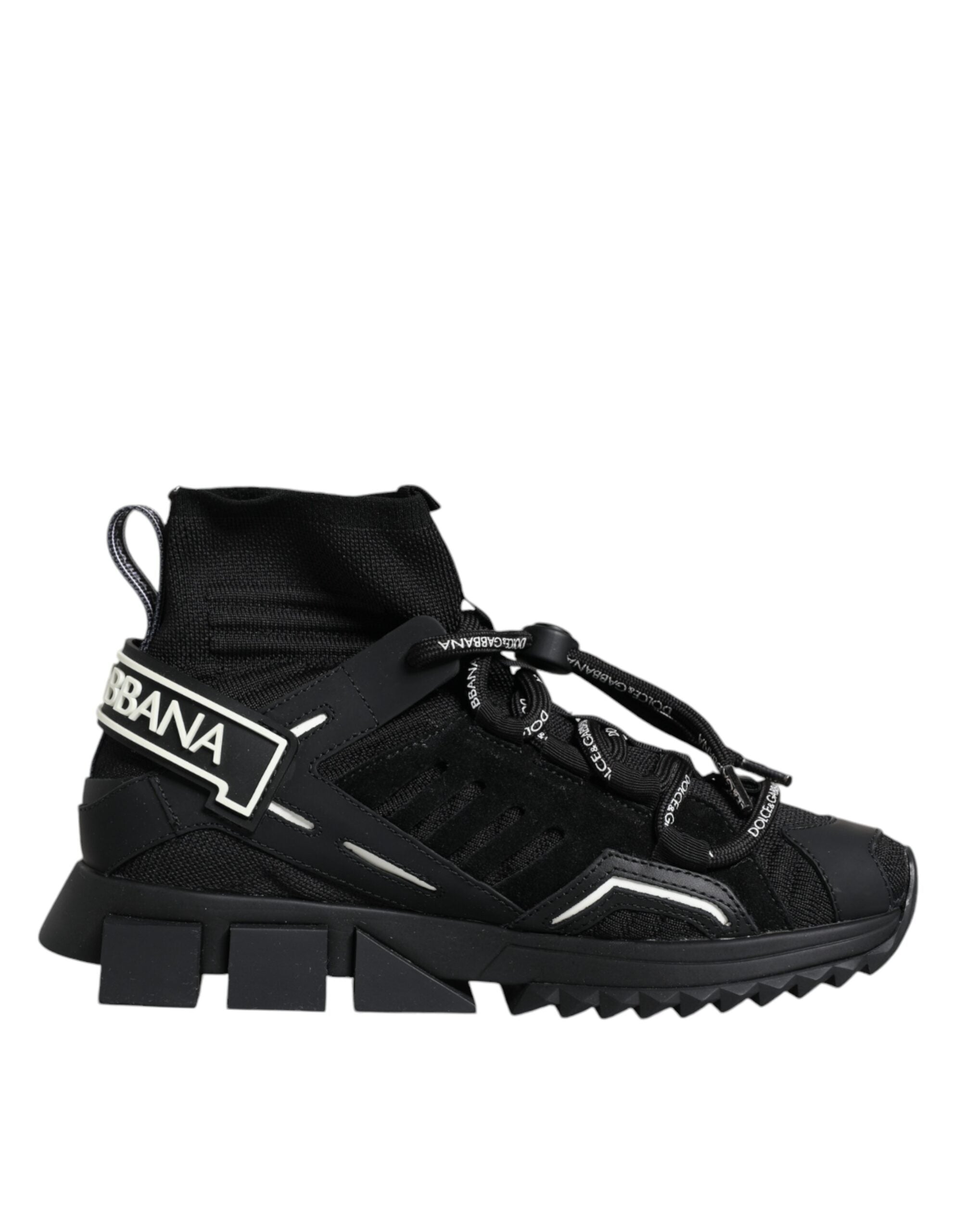 Dolce & Gabbana Schwarze Sorrento Socken Logo Sneakers Schuhe