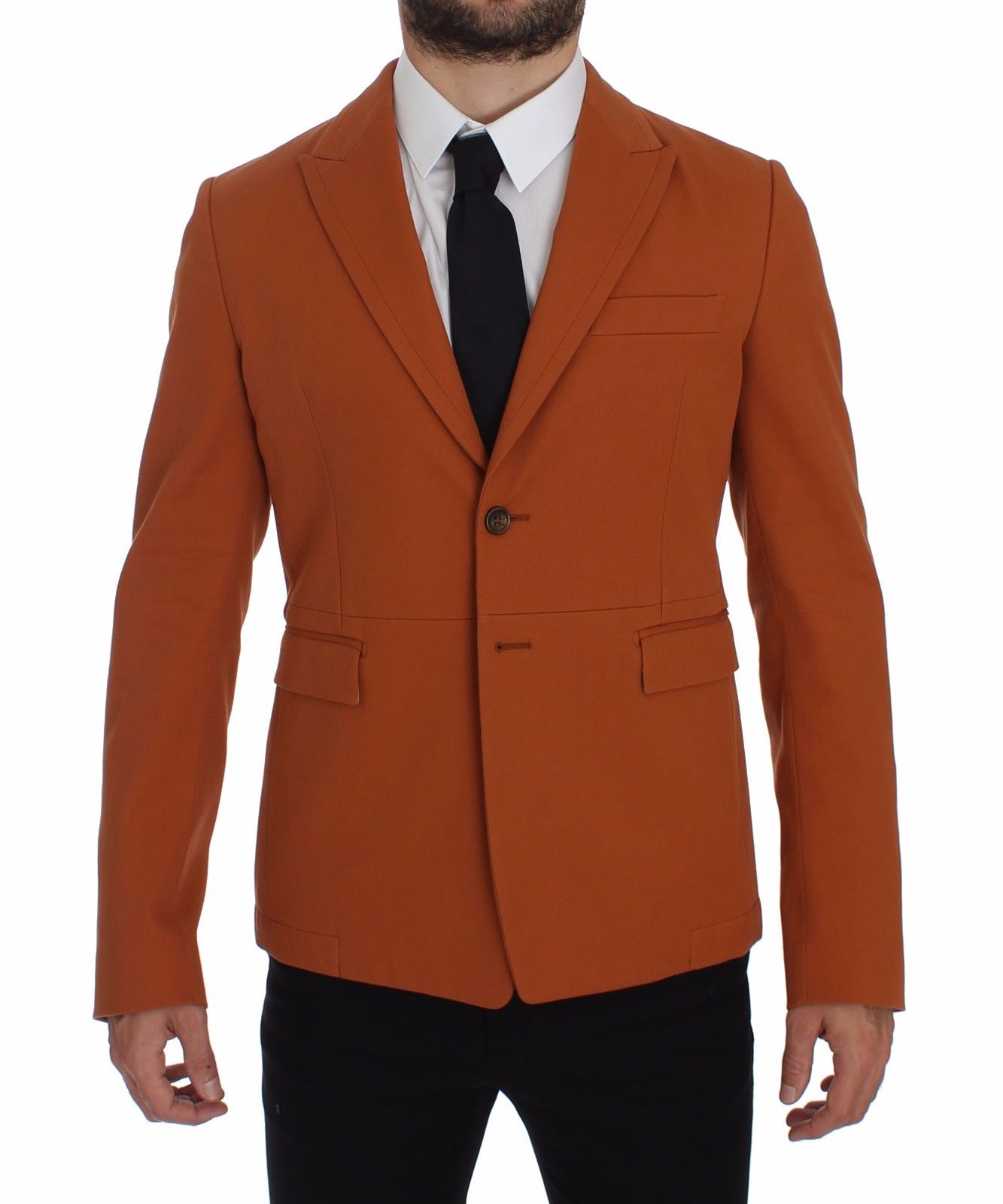 Dolce & Gabbana Eleganter orangefarbener Freizeitblazer aus Baumwollmischung