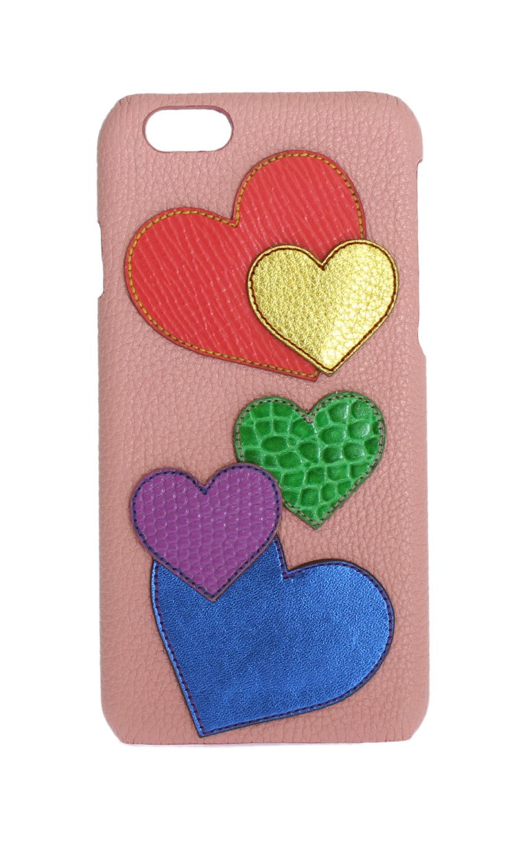 Dolce & Gabbana – Schicke Handyhülle aus rosa Leder mit Herzverzierung