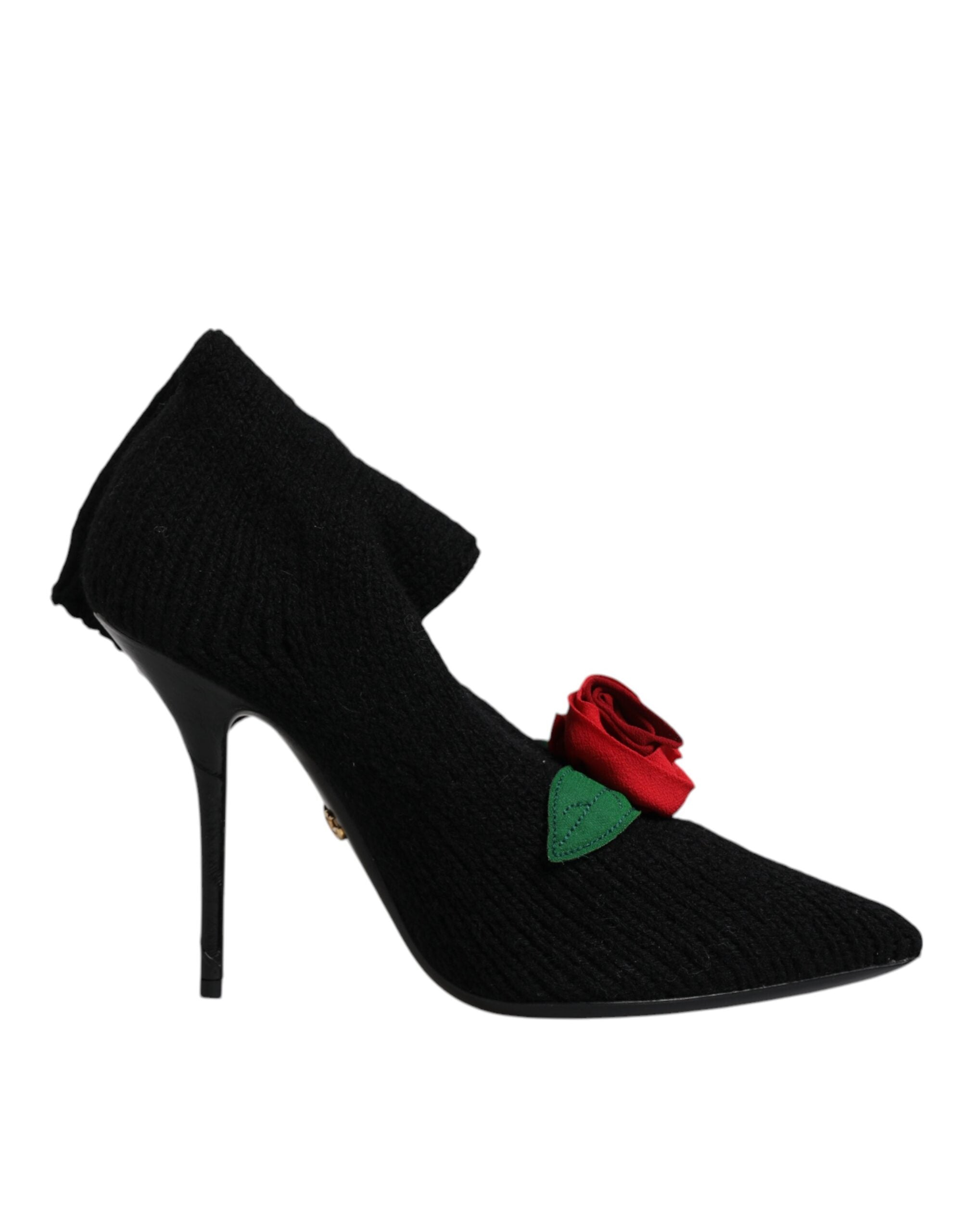 Dolce & Gabbana Schwarze Stiletto-Absätze, wadenlange Stiefel