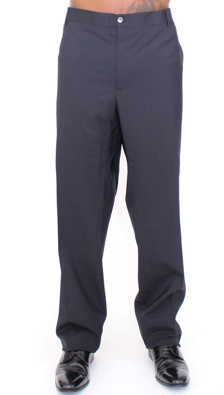 Dolce & Gabbana Elegante plissierte schwarze Wollhose