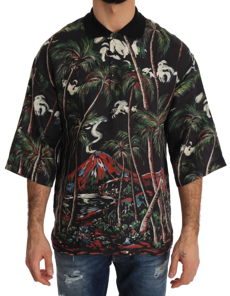 Dolce & Gabbana Poloshirt mit sizilianischem Vulkanmotiv