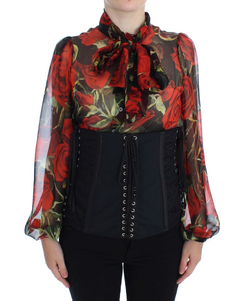 Dolce & Gabbana – Eleganter Korsettgürtel aus schwarzem Brokat mit Blumenmuster