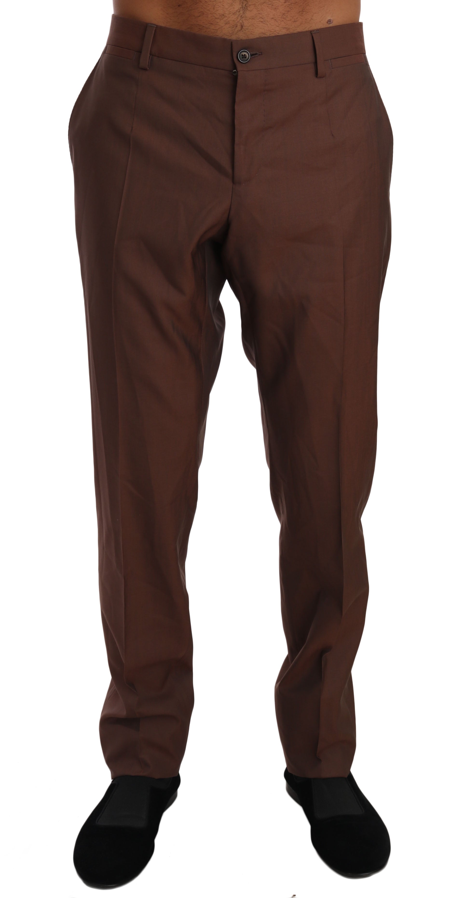 Dolce & Gabbana Braune formelle Hose aus Wolle und Seide