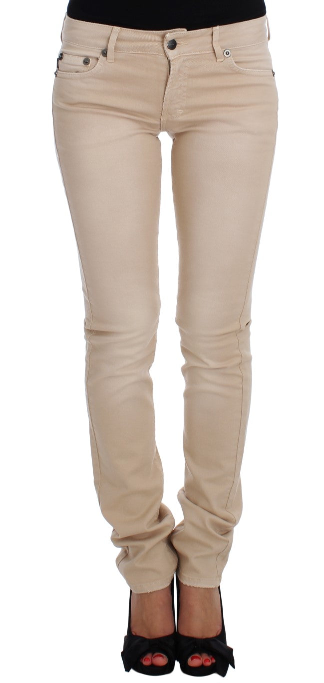 Cavalli Beige Slim Fit Jeans aus Baumwollstretch