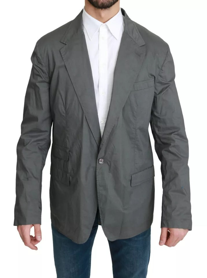 Dolce & Gabbana – Einreihiger formeller Blazer aus grauer Baumwolle