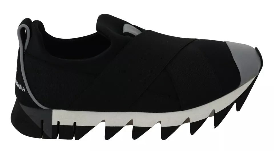 Dolce & Gabbana – Schwarze Hai-Sneakers aus Neopren mit Stretch