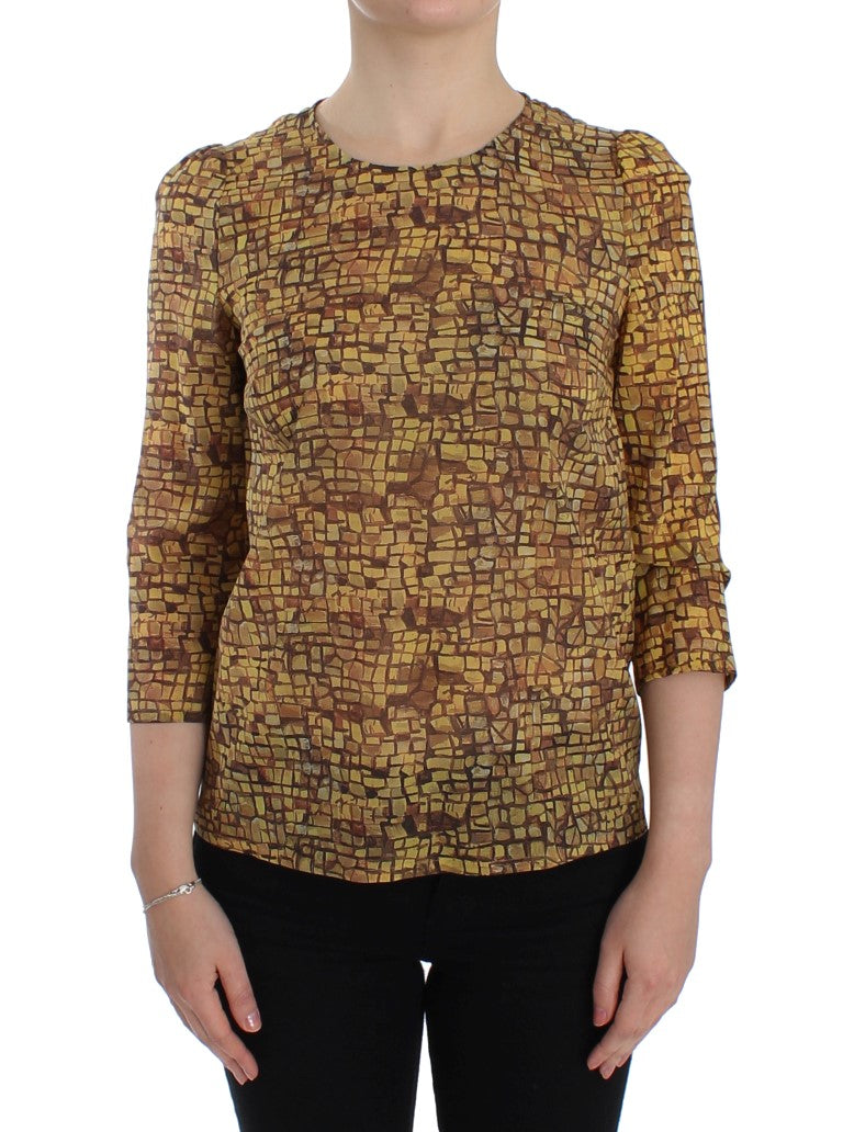 Dolce & Gabbana Seidenbluse mit sizilianischem Mosaik-Print